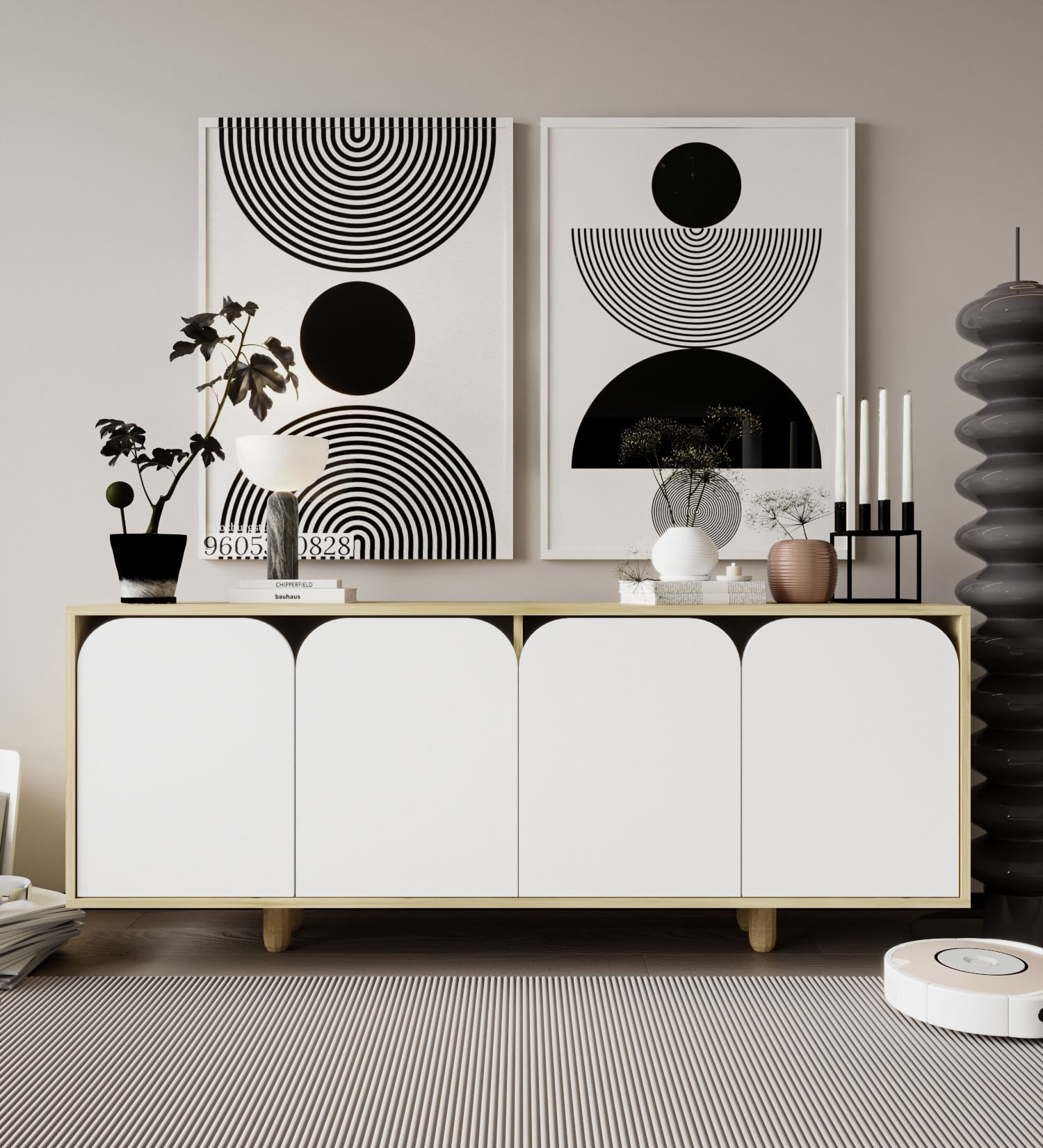 Consolă Hanah Home, PAL melaminat, 180 x 45 x 75 cm, sapphire stejar/alb, 469ORN1511 — imaginea 4
