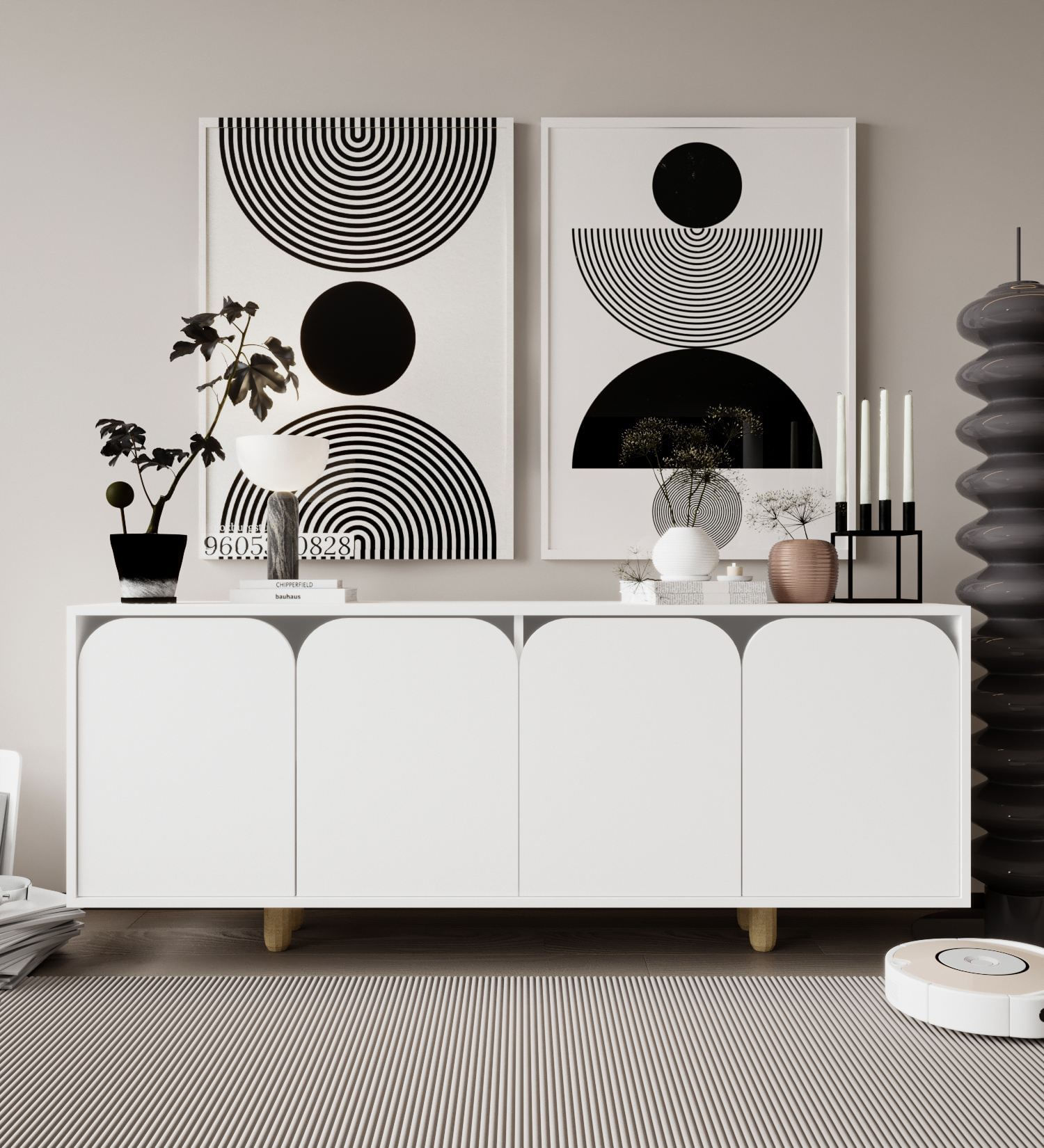 Consolă Hanah Home, PAL melaminat, 180 x 45 x 75 cm, alb, 469ORN1510 — imaginea 2