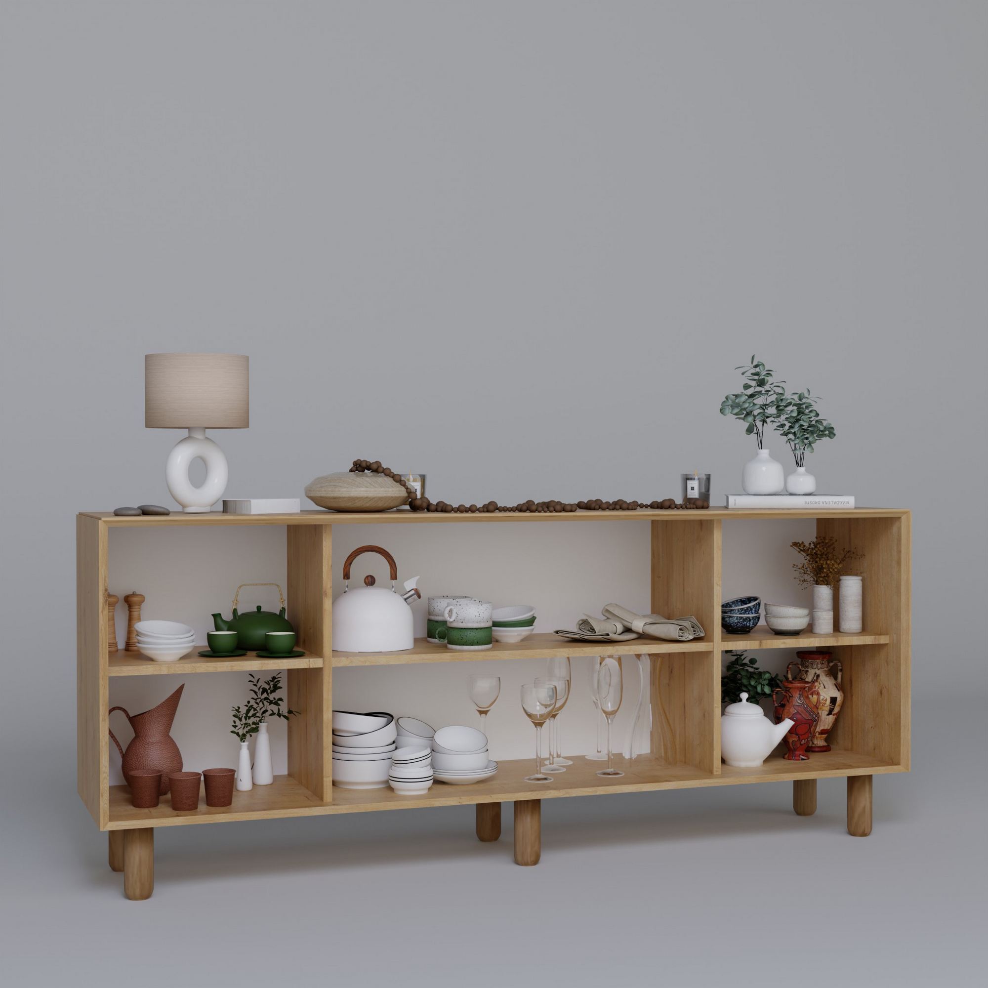 Consolă Hanah Home, PAL melaminat, 180 x 40 x 75 cm, nuc, 350MWD1501 — imaginea 7