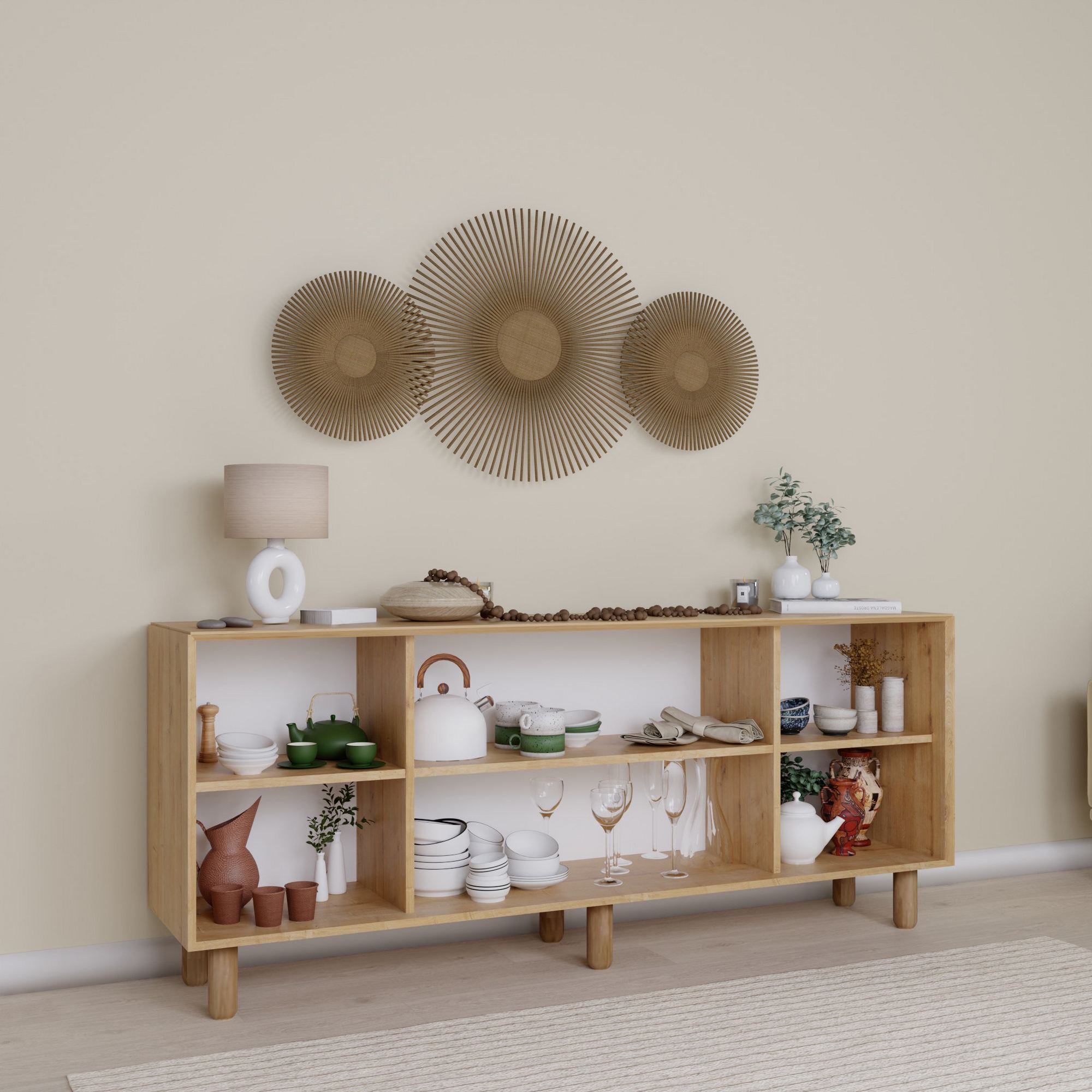 Consolă Hanah Home, PAL melaminat, 180 x 40 x 75 cm, nuc, 350MWD1501 — imaginea 8
