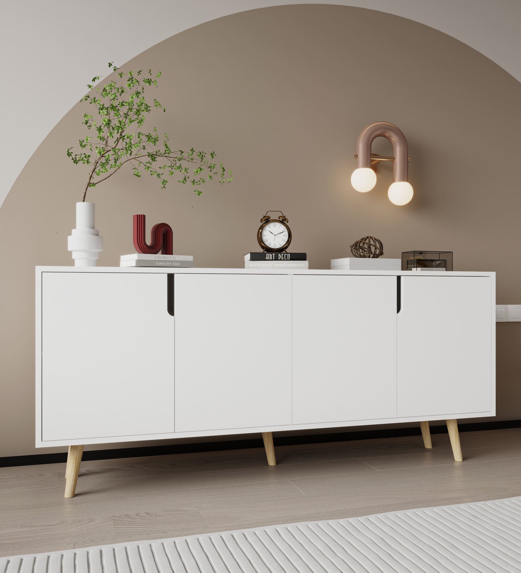 Consolă Hanah Home, PAL melaminat, 180 x 45 x 80 cm, alb, 469ORN1509 — imaginea 5