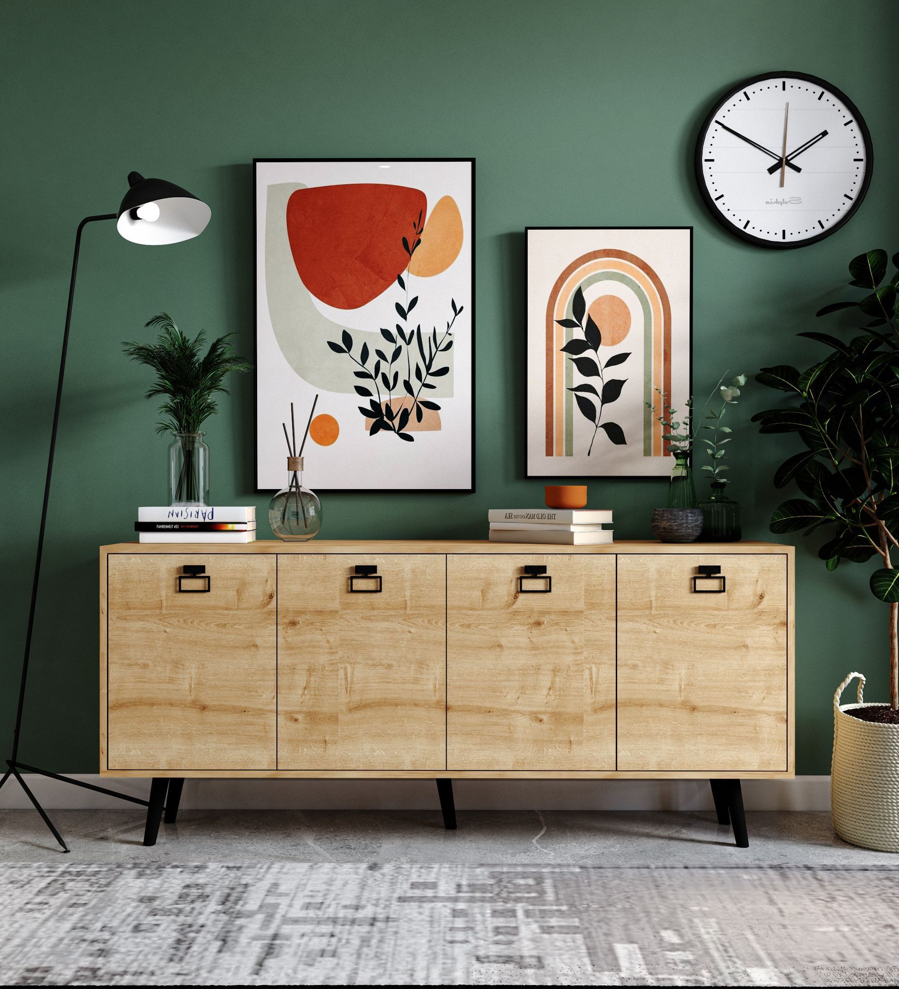 Consolă Hanah Home, PAL melaminat, 180 x 45 x 80 cm, sapphire stejar, 469ORN1505 — imaginea 4