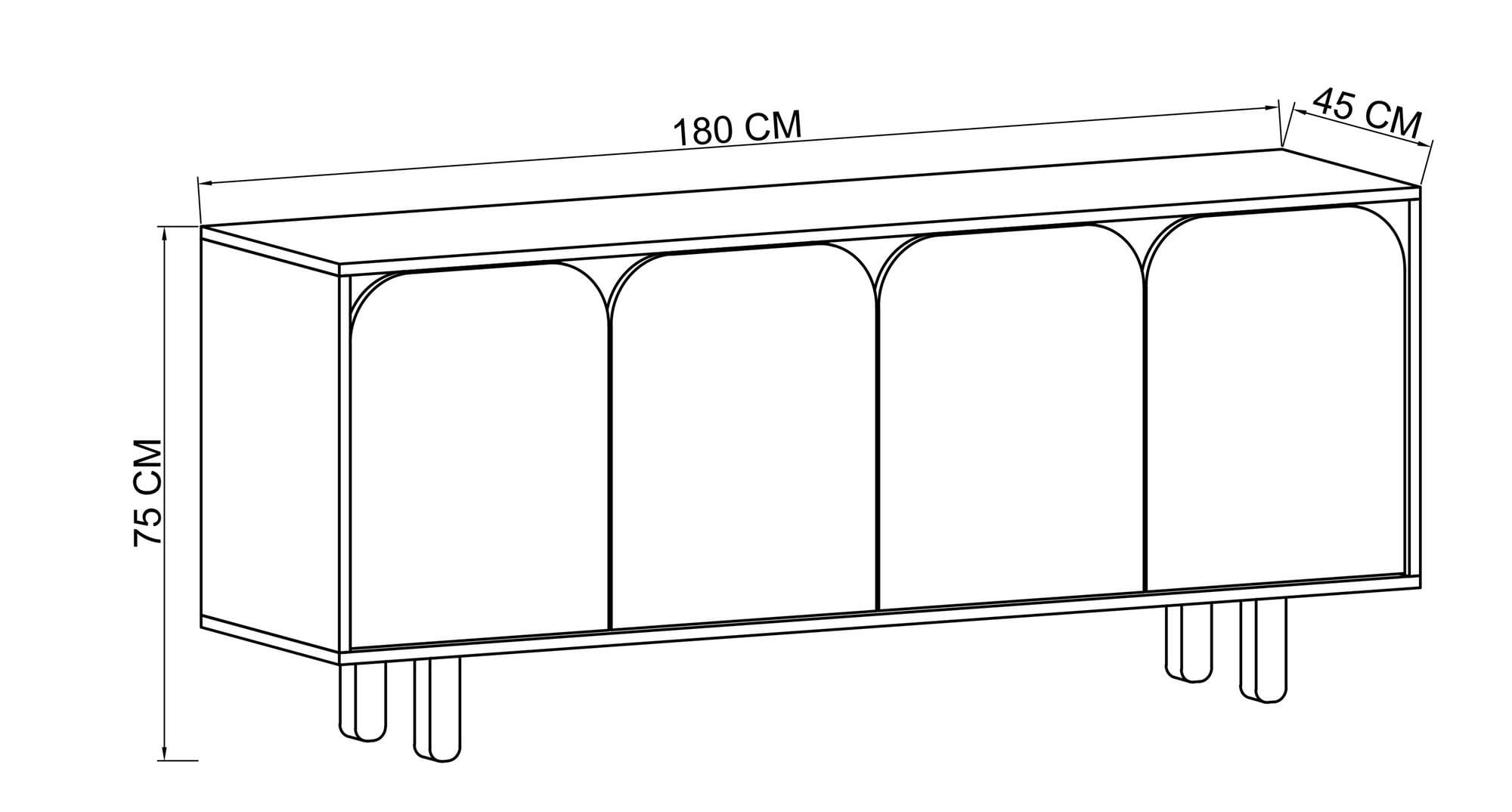 Consolă Hanah Home, PAL melaminat, 180 x 45 x 75 cm, alb, 469ORN1510 — imaginea 4
