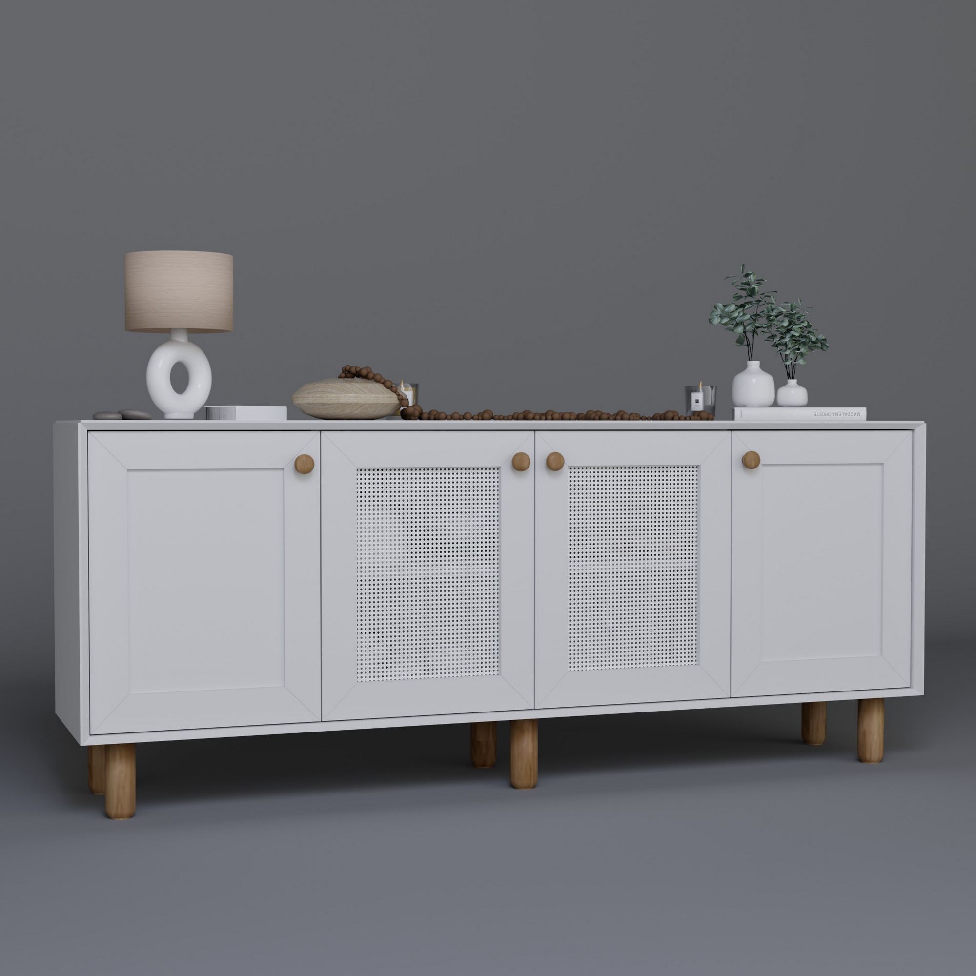 Consolă Hanah Home, PAL melaminat, 180 x 40 x 75 cm, alb, 350MWD1503 — imaginea 6