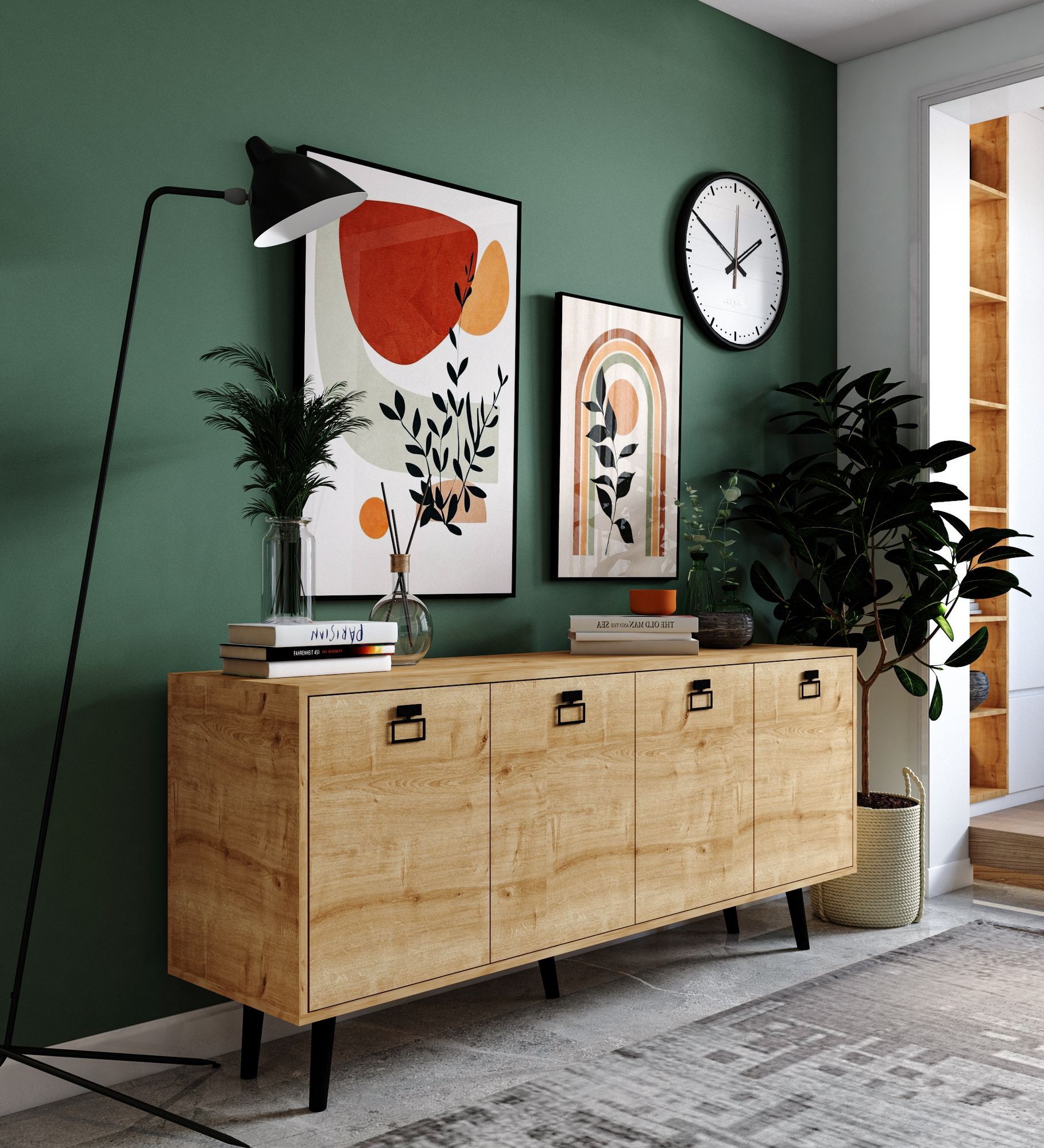 Consolă Hanah Home, PAL melaminat, 180 x 45 x 80 cm, sapphire stejar, 469ORN1505 — imaginea 6