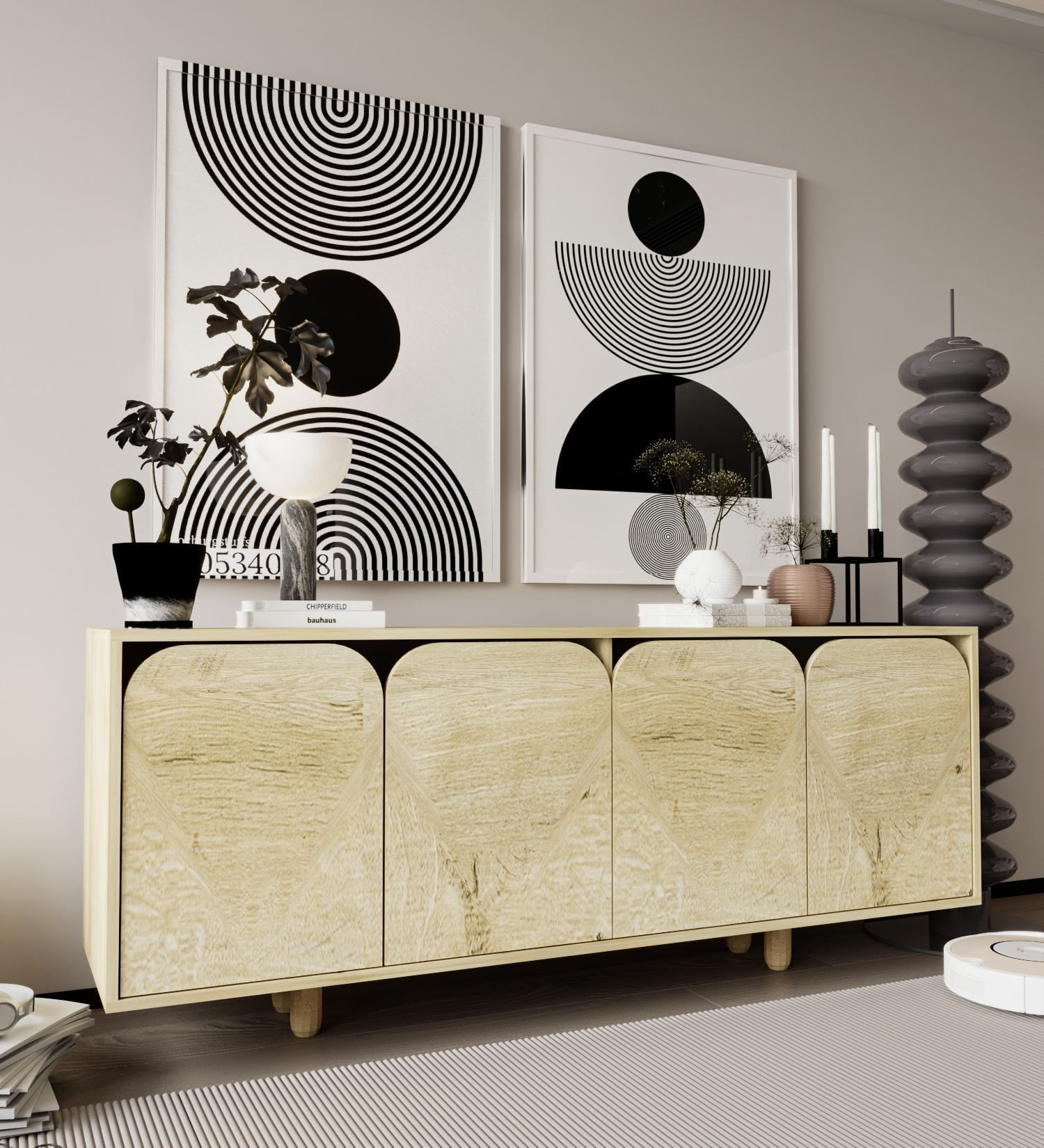 Consolă Hanah Home, PAL melaminat, 180 x 45 x 75 cm, sapphire stejar, 469ORN1512 — imaginea 4