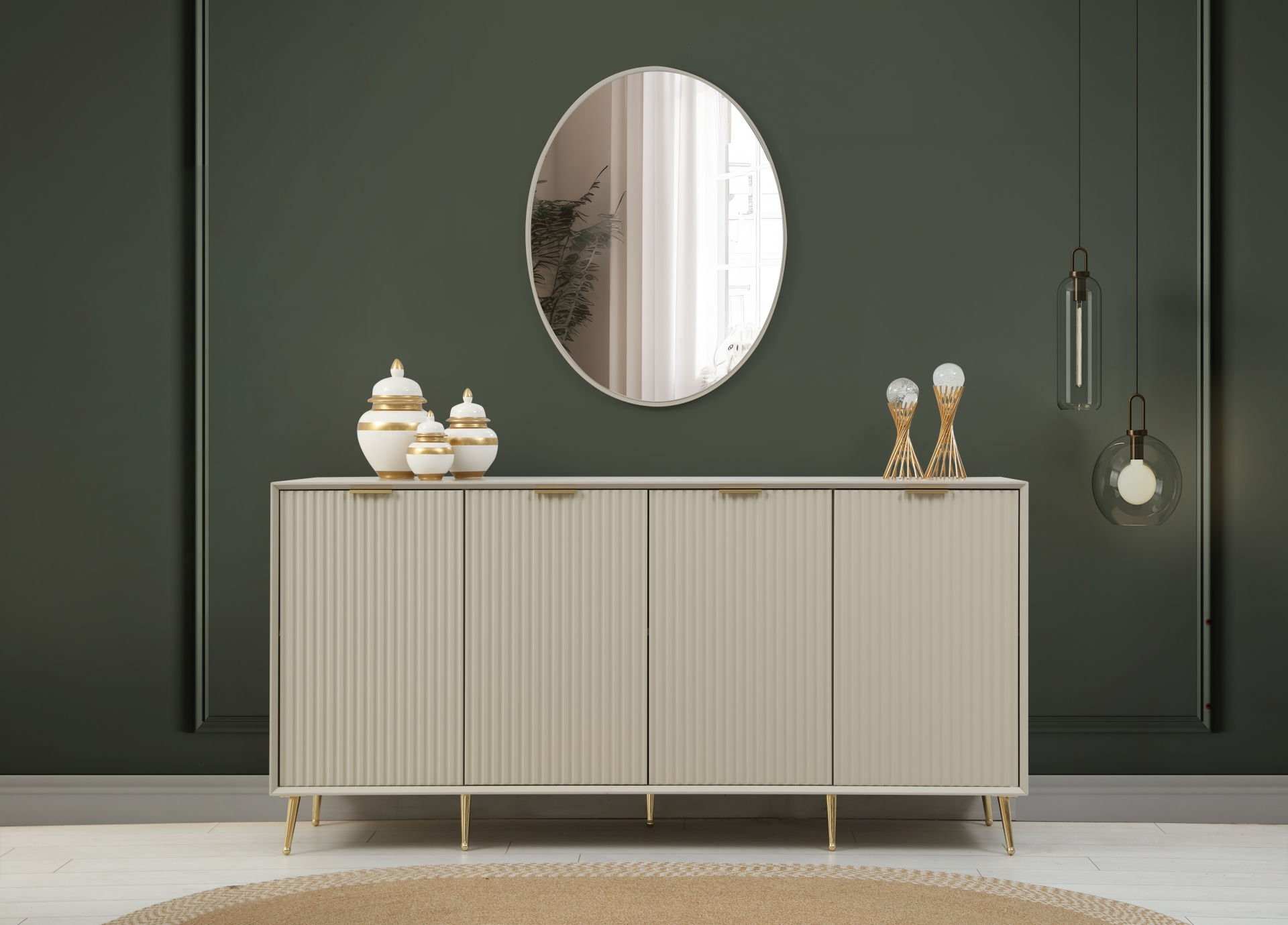 Consolă Hanah Home, PAL melaminat, 180 x 45 x 90 cm, bej nisipiu, 506MNR1325 — imaginea 3