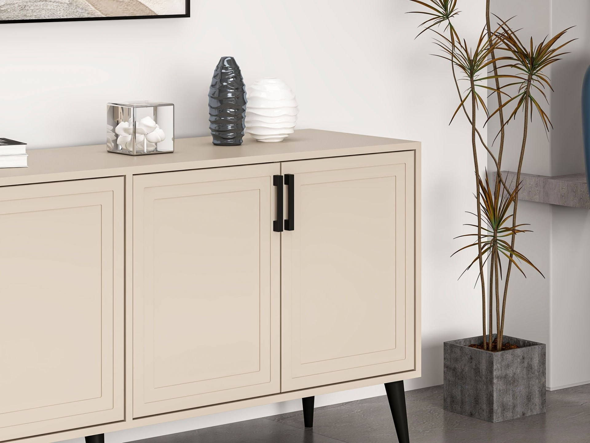 Consolă Hanah Home, PAL melaminat, 180 x 45 x 81 cm, bej nisipiu, 506MNR1322 — imaginea 6