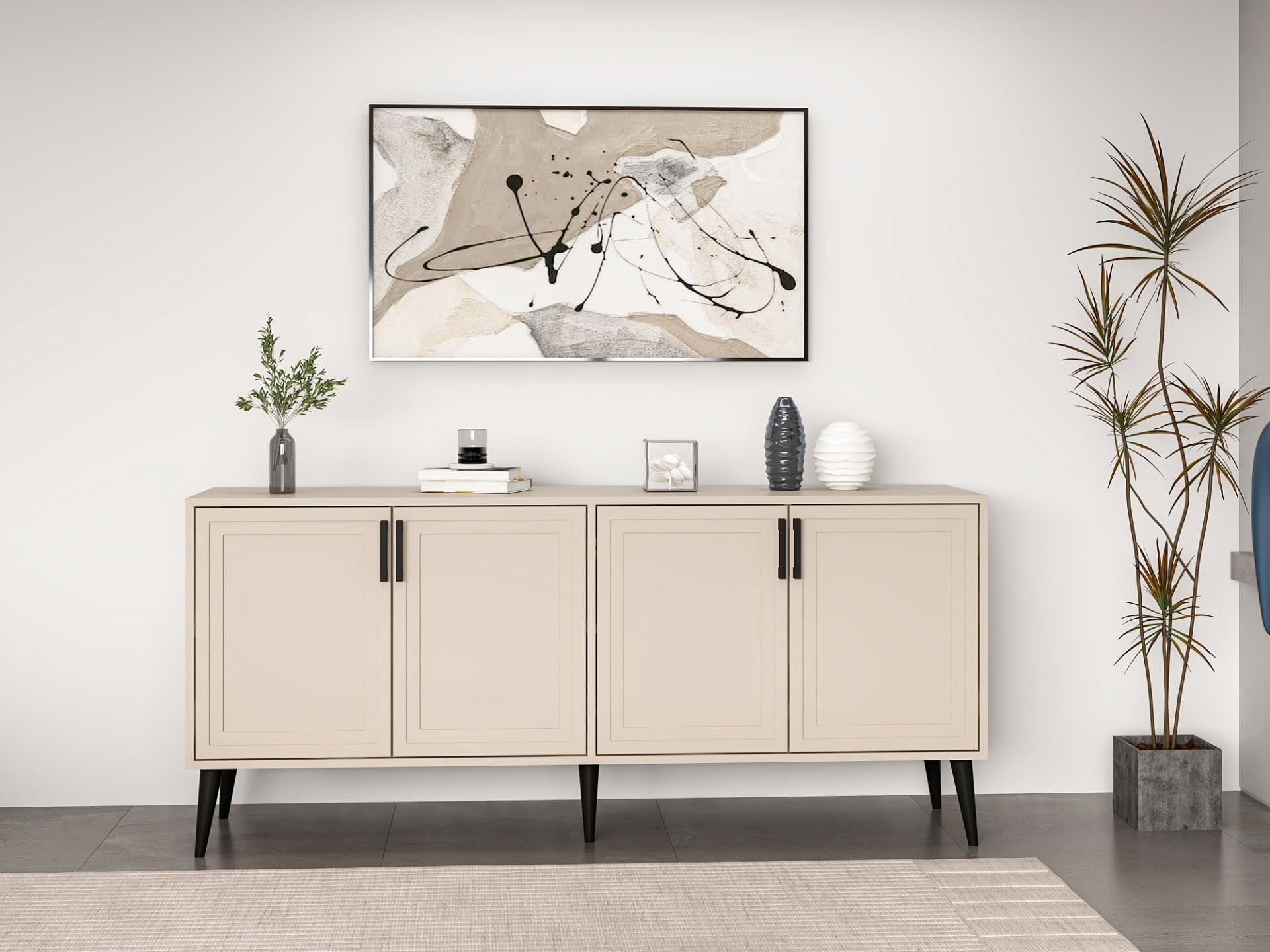 Consolă Hanah Home, PAL melaminat, 180 x 45 x 81 cm, bej nisipiu, 506MNR1322 — imaginea 7