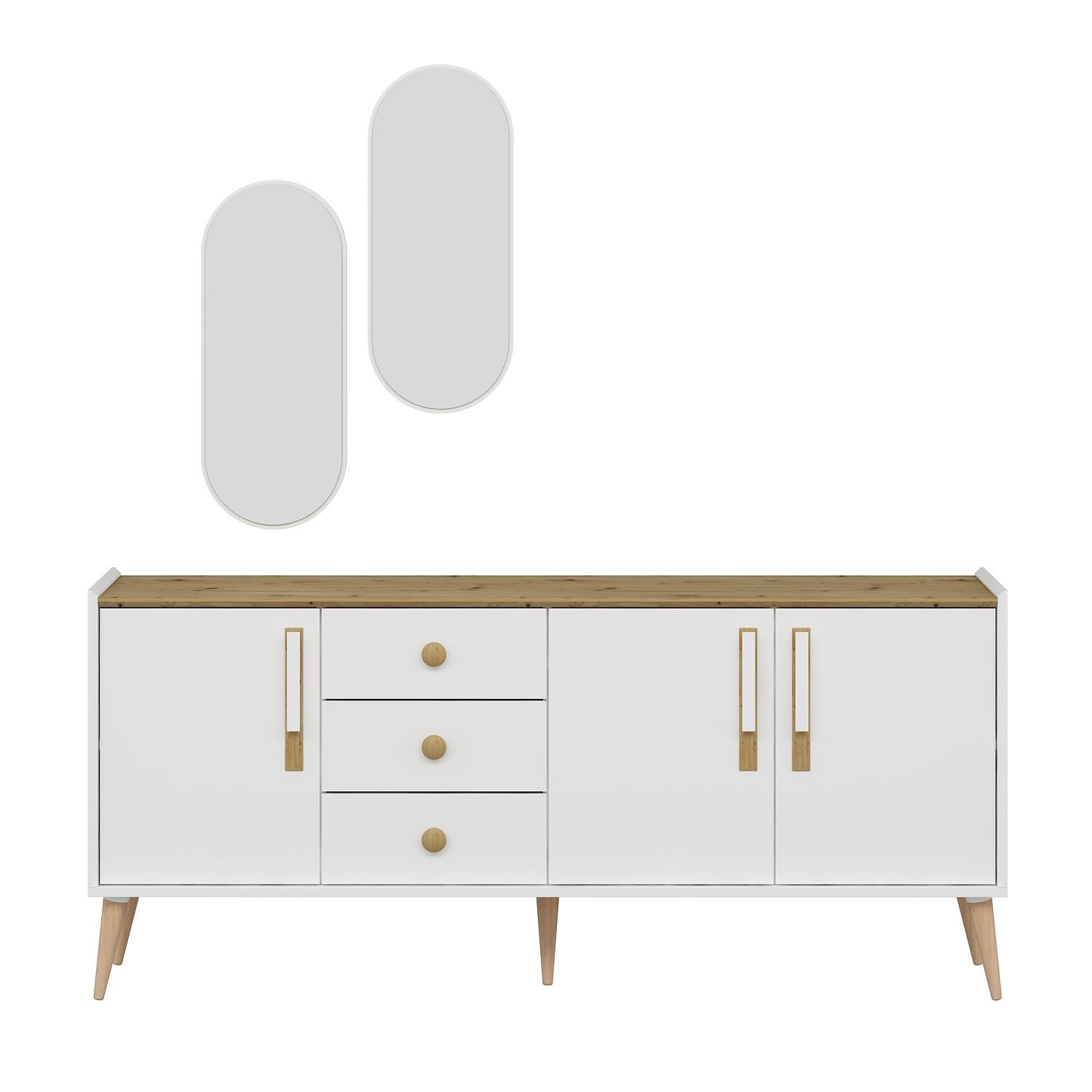 Consolă Hanah Home, PAL melaminat, 180 x 45 x 80 cm, alb, 506MNR1328 — imaginea 5