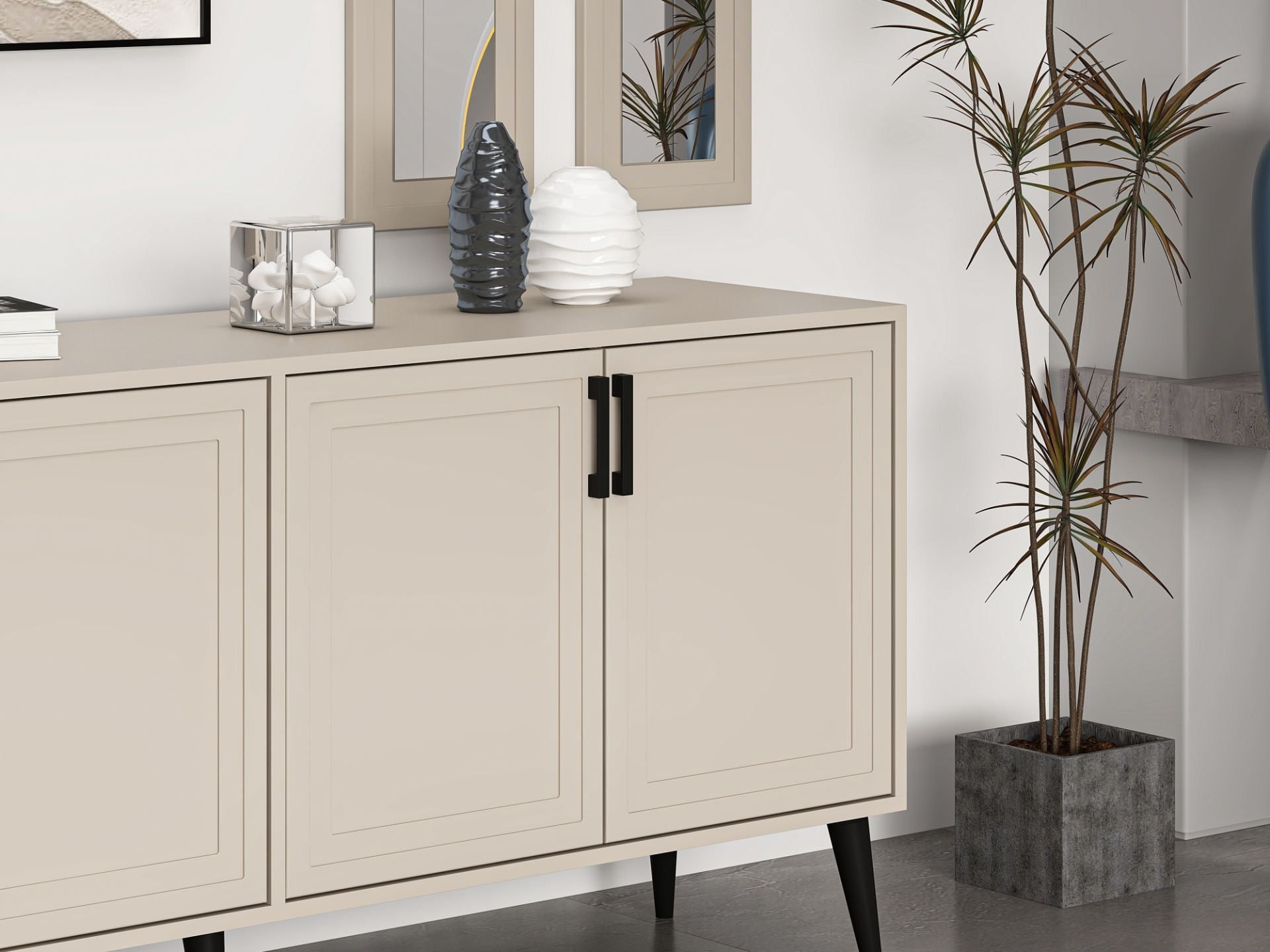 Consolă Hanah Home, PAL melaminat, 180 x 45 x 81 cm, bej nisipiu, 506MNR1327 — imaginea 6