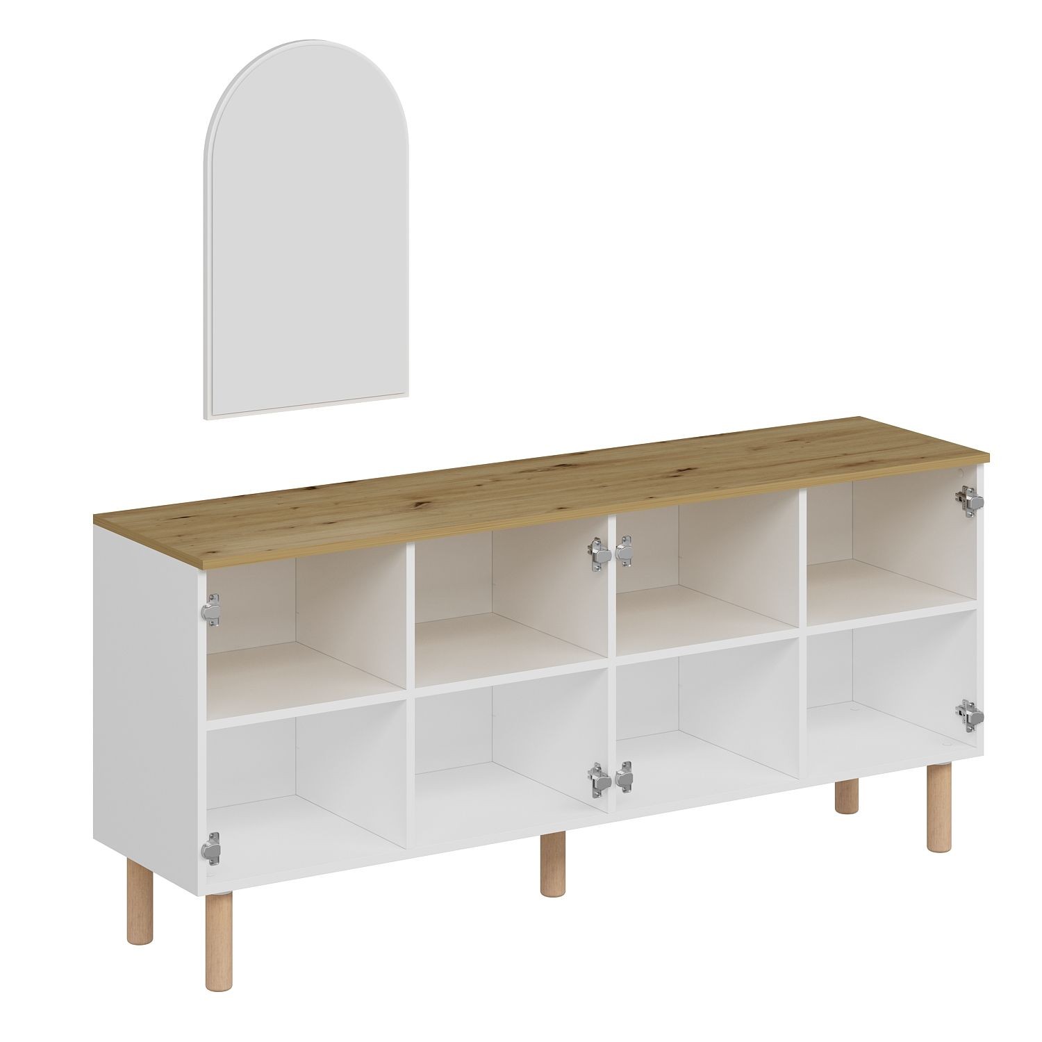 Consolă Hanah Home, PAL melaminat, 180 x 45 x 81 cm, alb, 506MNR1326 — imaginea 2