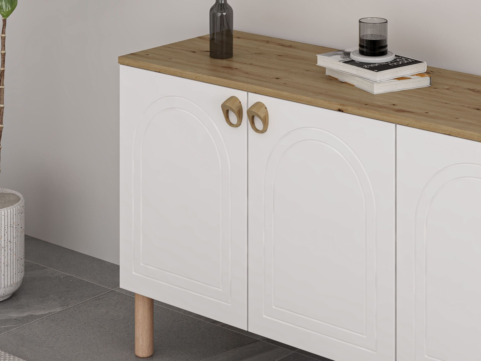 Consolă Hanah Home, PAL melaminat, 180 x 45 x 81 cm, alb, 506MNR1326 — imaginea 3