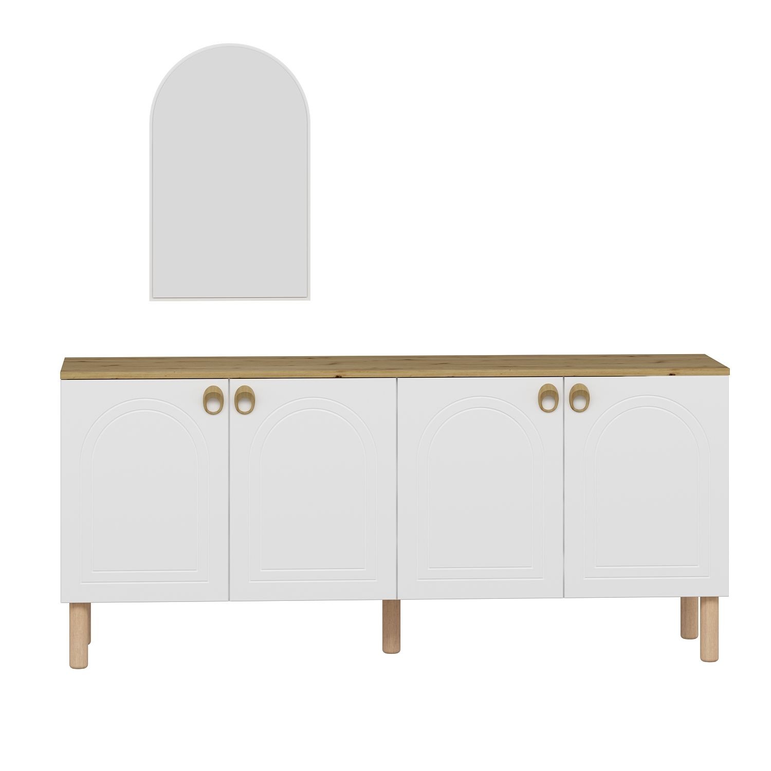 Consolă Hanah Home, PAL melaminat, 180 x 45 x 81 cm, alb, 506MNR1326 — imaginea 4