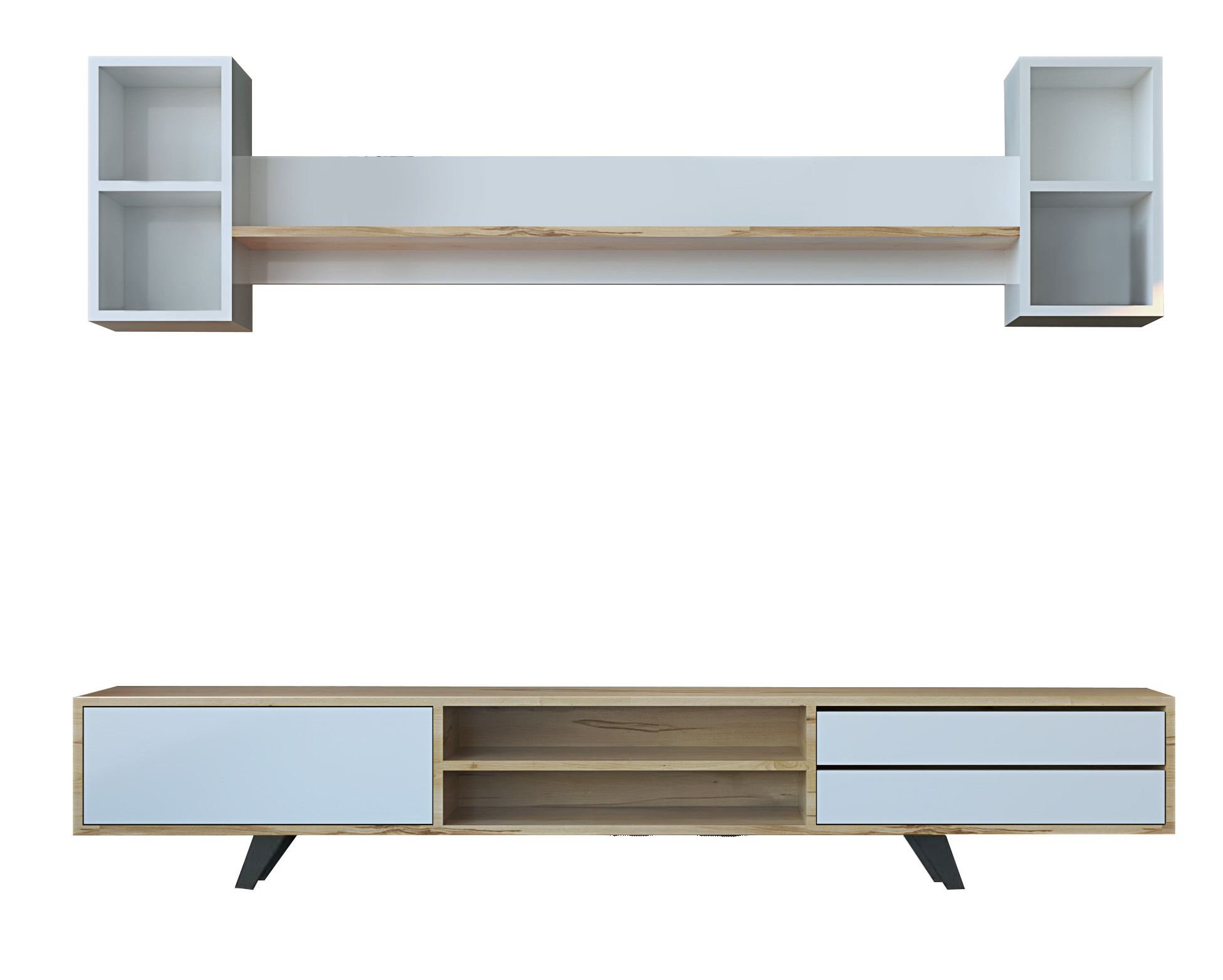 Unitate TV Hanah Home, PAL melaminat, 180 x 40 x 45 cm, alb/stejar, 167RAB1903 — imaginea 4