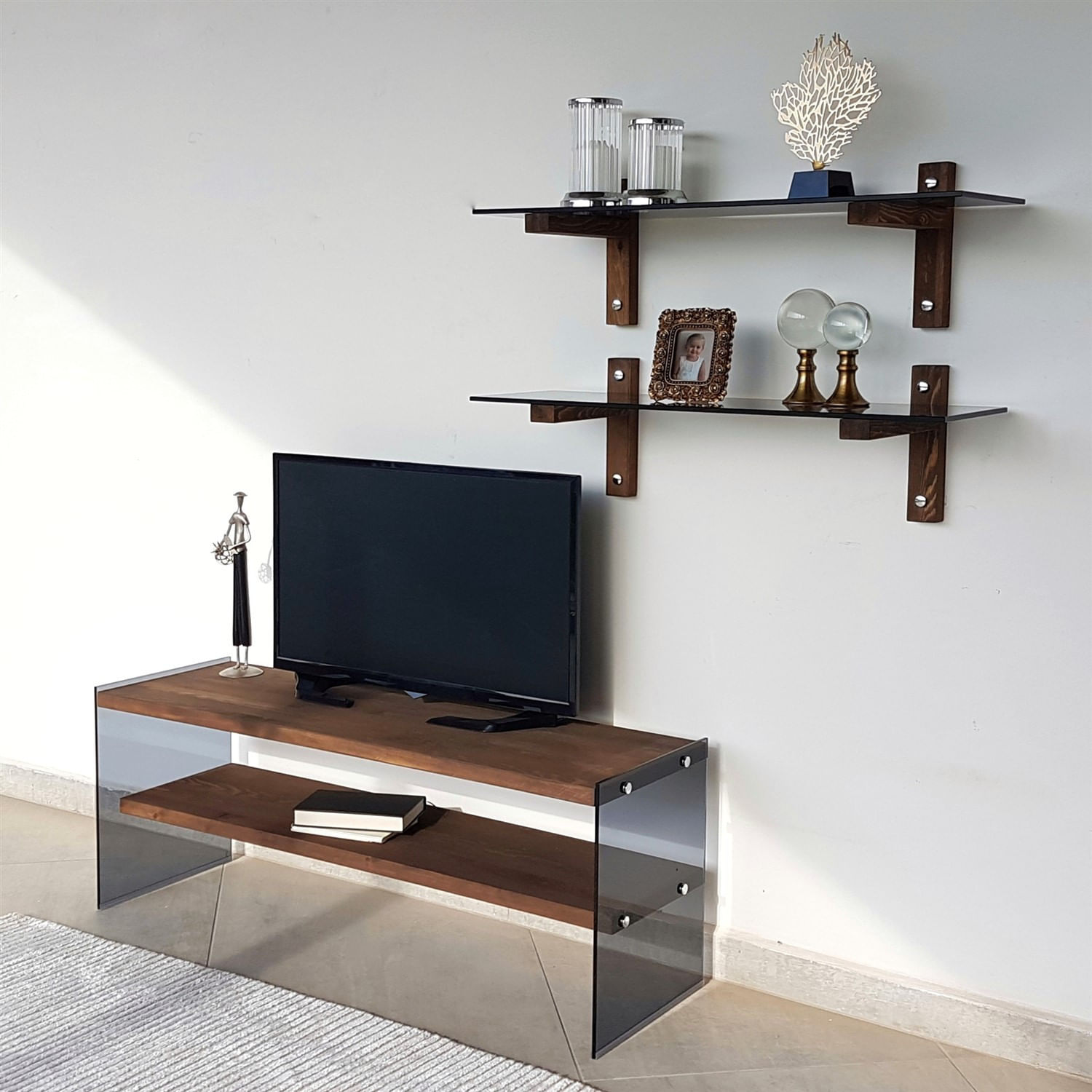 Unitate TV Hanah Home, pin, 120 x 35 x 45 cm, nuc, 552NOS1504 — imaginea 5