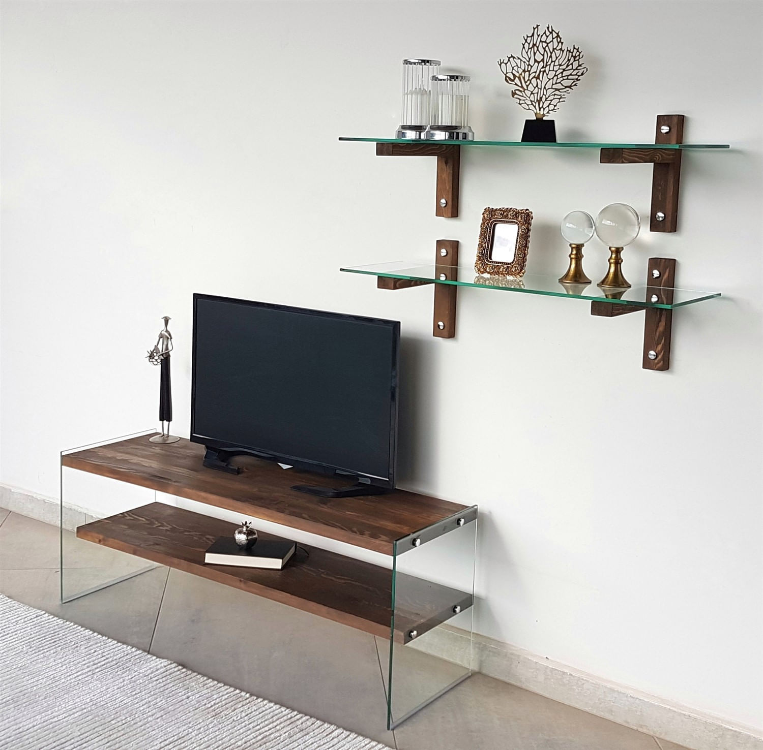 Unitate TV Hanah Home, pin, 120 x 35 x 45 cm, nuc, 552NOS1508 — imaginea 3