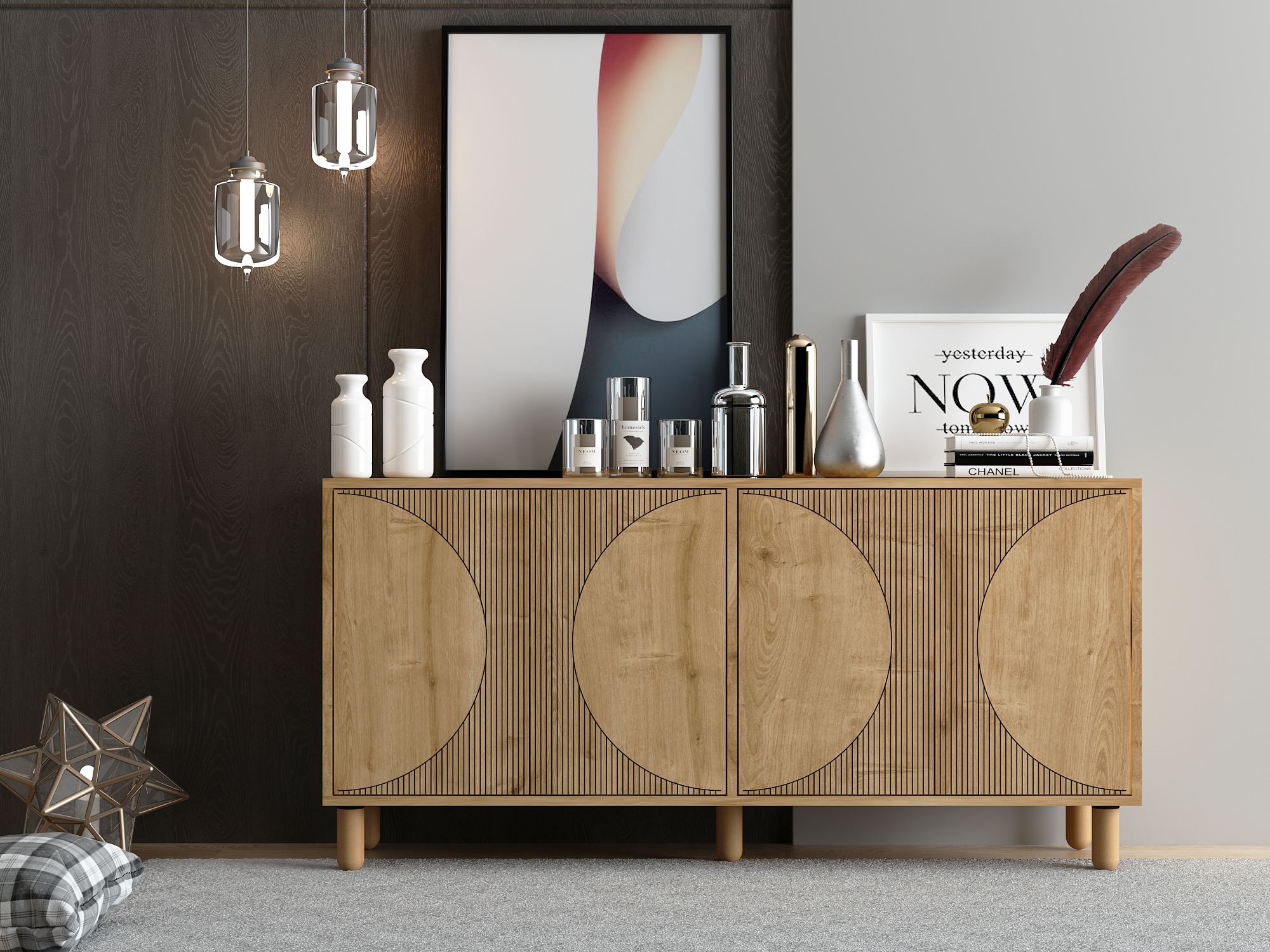 Consolă Hanah Home, PAL melaminat, 150 x 36 x 73 cm, sapphire stejar, 327ODS1359 — imaginea 6