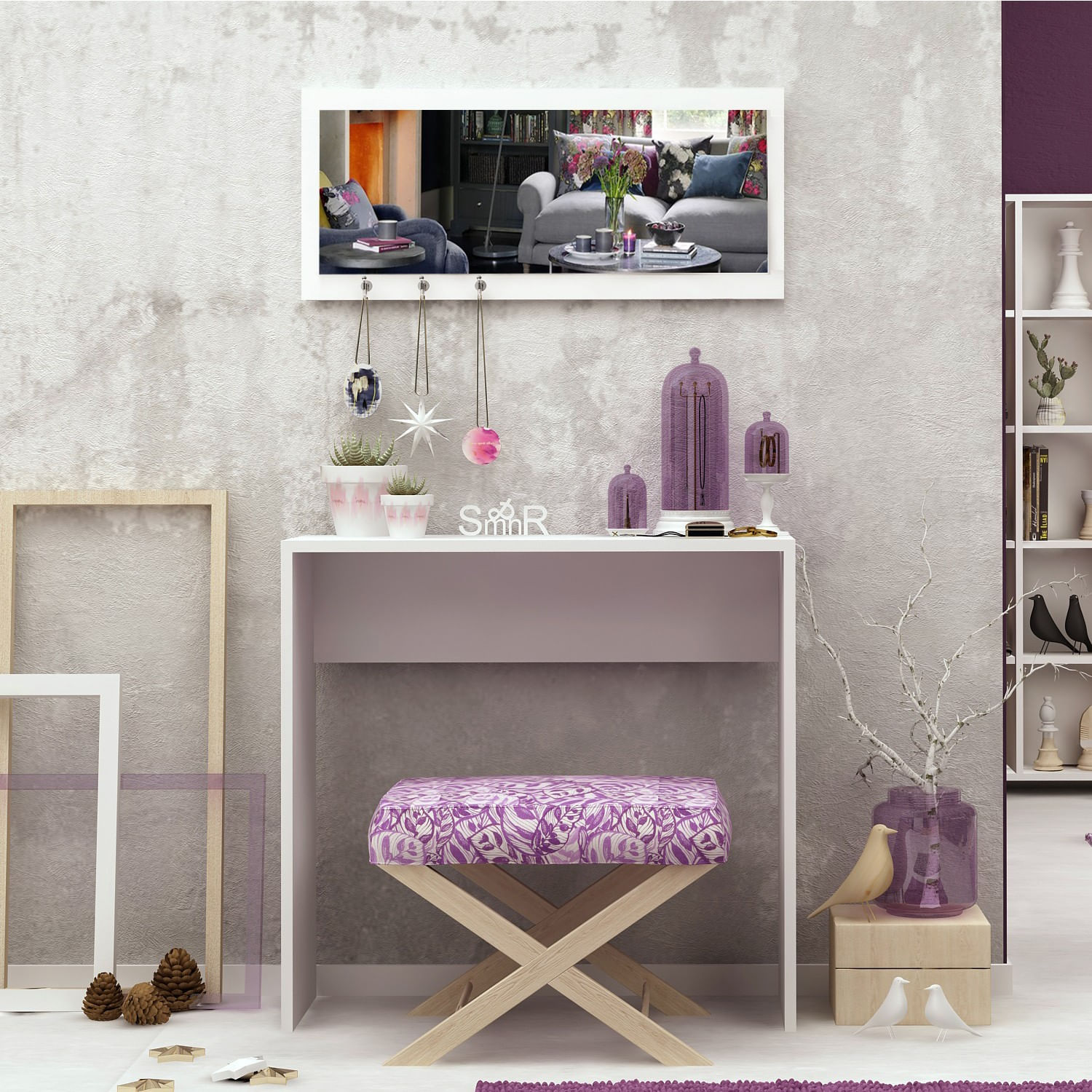 Bufet Hanah Home, PAL melaminat, 80 x 30 x 82 cm, alb, 811MDD3902 — imaginea 3