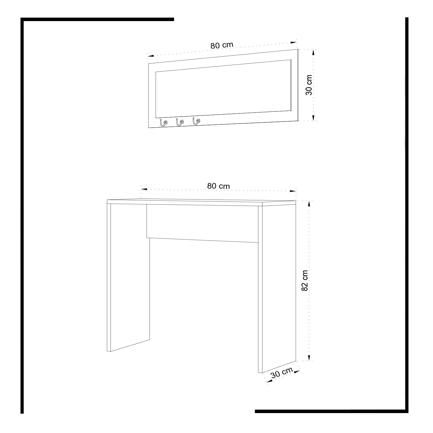 Bufet Hanah Home, PAL melaminat, 80 x 30 x 82 cm, alb, 811MDD3902 — imaginea 4