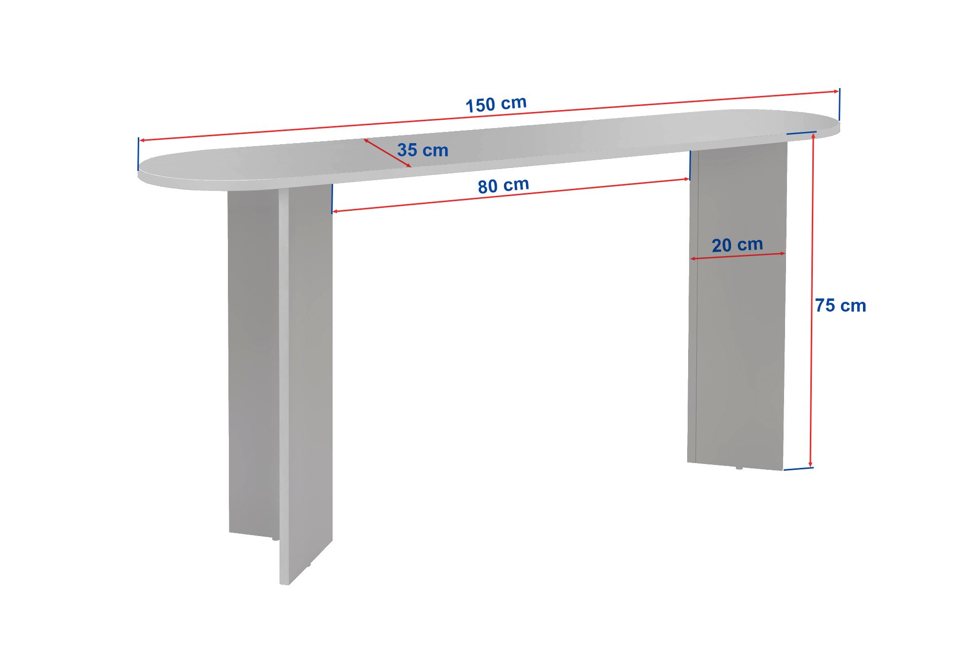 Bufet Hanah Home, PAL melaminat, 150 x 35 x 75 cm, alb, 668NRD1120 — imaginea 2