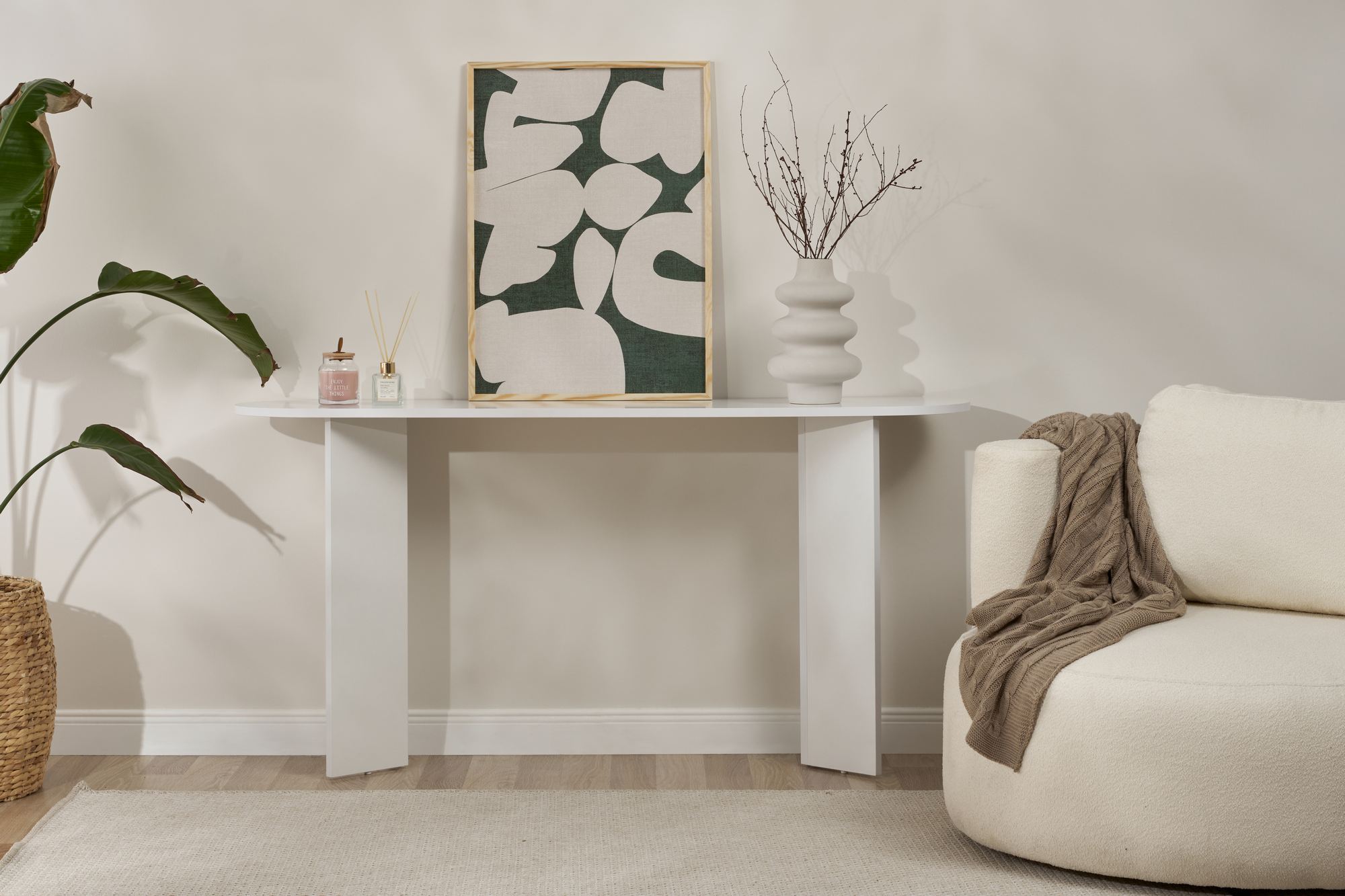 Bufet Hanah Home, PAL melaminat, 150 x 35 x 75 cm, alb, 668NRD1120 — imaginea 6