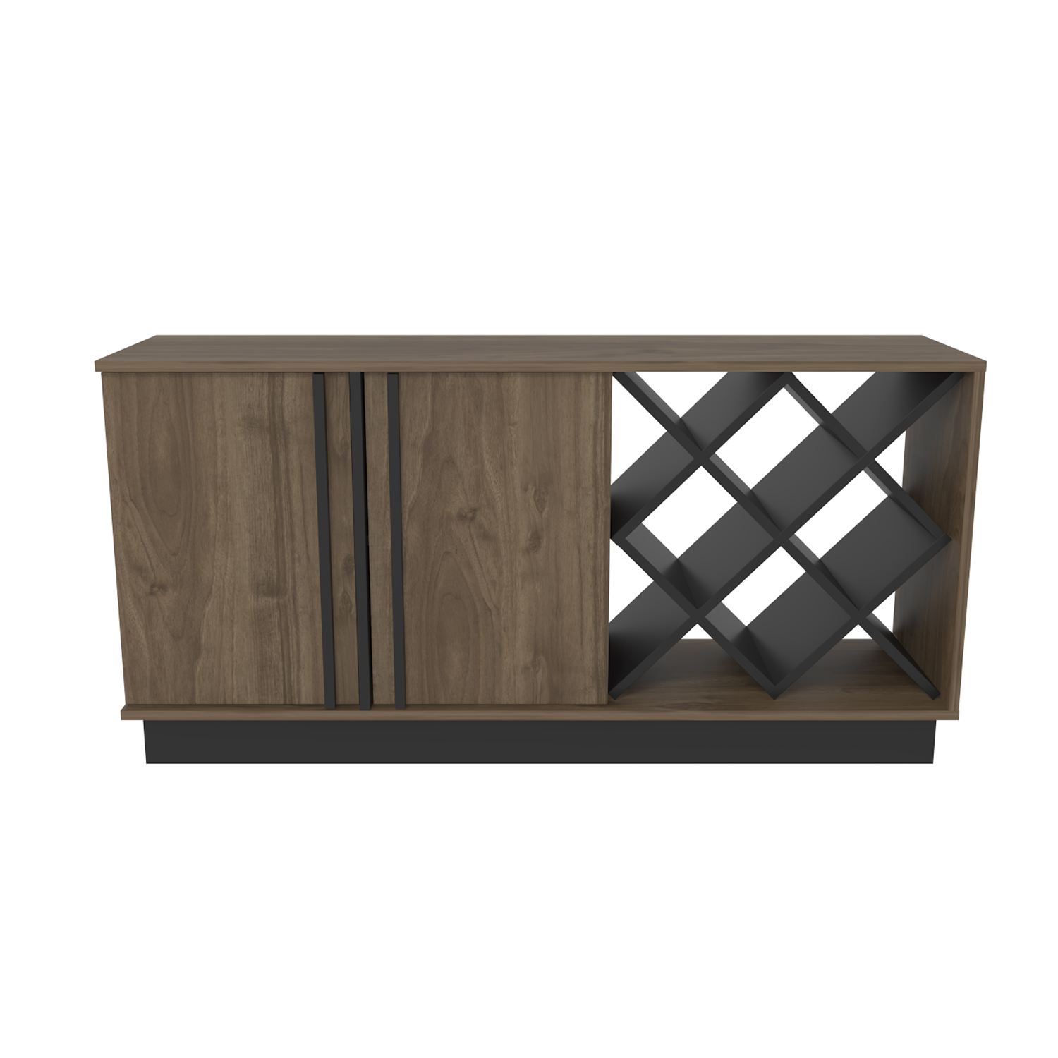Bufet Hanah Home, PAL melaminat, 148 x 40 x 70 cm, nuc/negru, 875ZNA3522 — imaginea 2