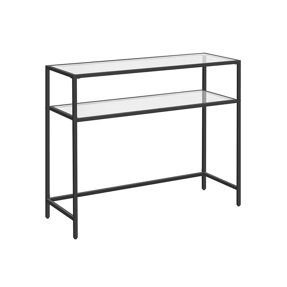 Comodă Hanah Home, metal, 90 x 30 x 80 cm, negru/transparent, sticlă, 540MDR1303 — imaginea 3