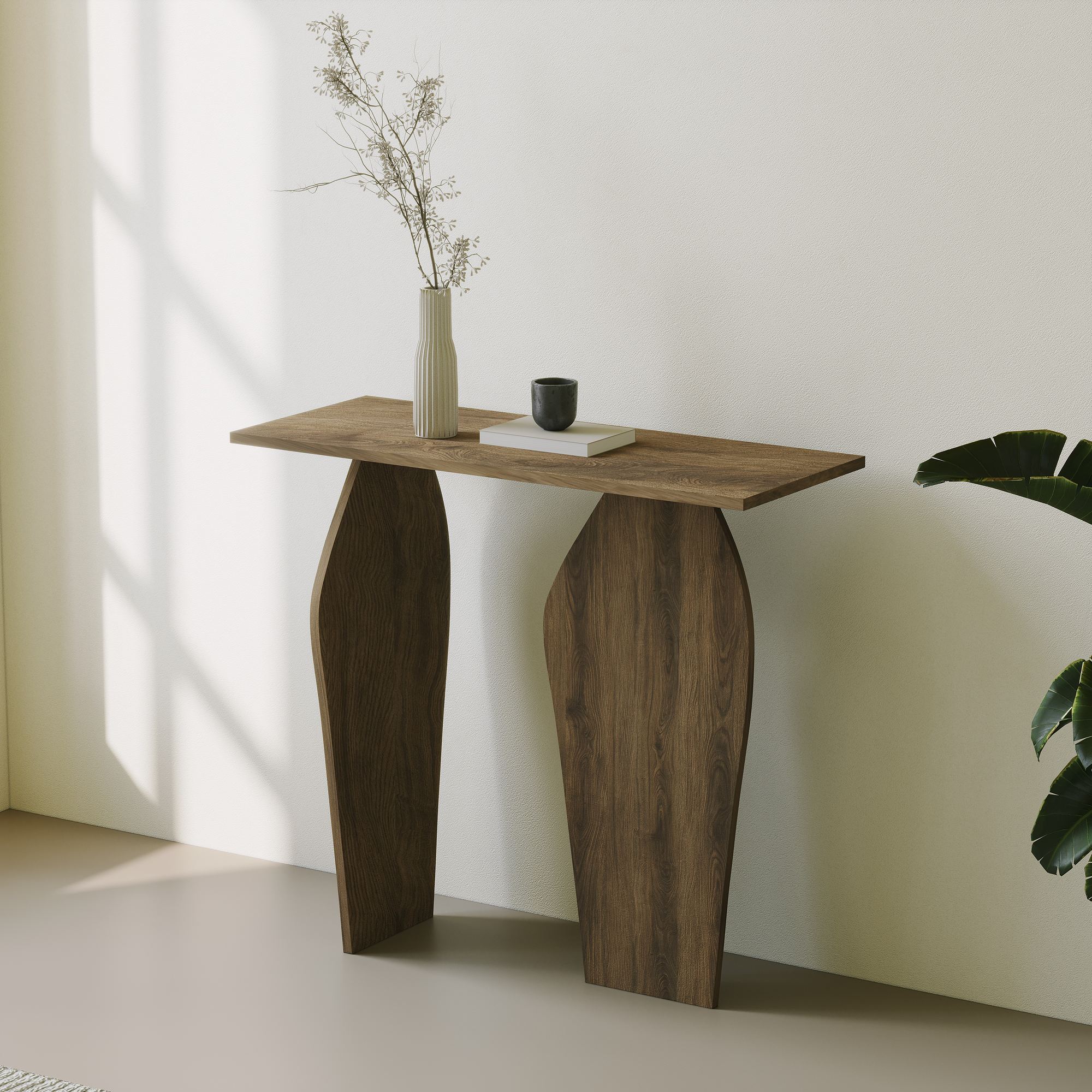 Comodă Hanah Home, PAL melaminat, 100 x 40 x 90 cm, nuc, 552NOS1918 — imaginea 2