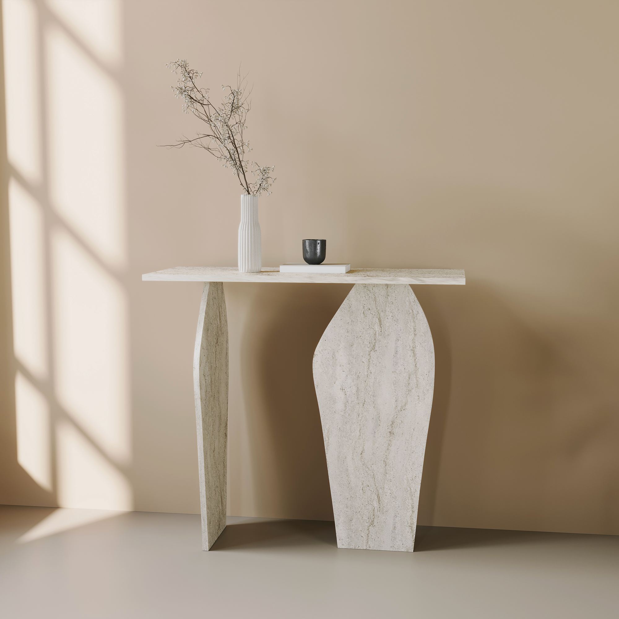 Comodă Hanah Home, PAL melaminat, 100 x 40 x 90 cm, travertine, 552NOS1919