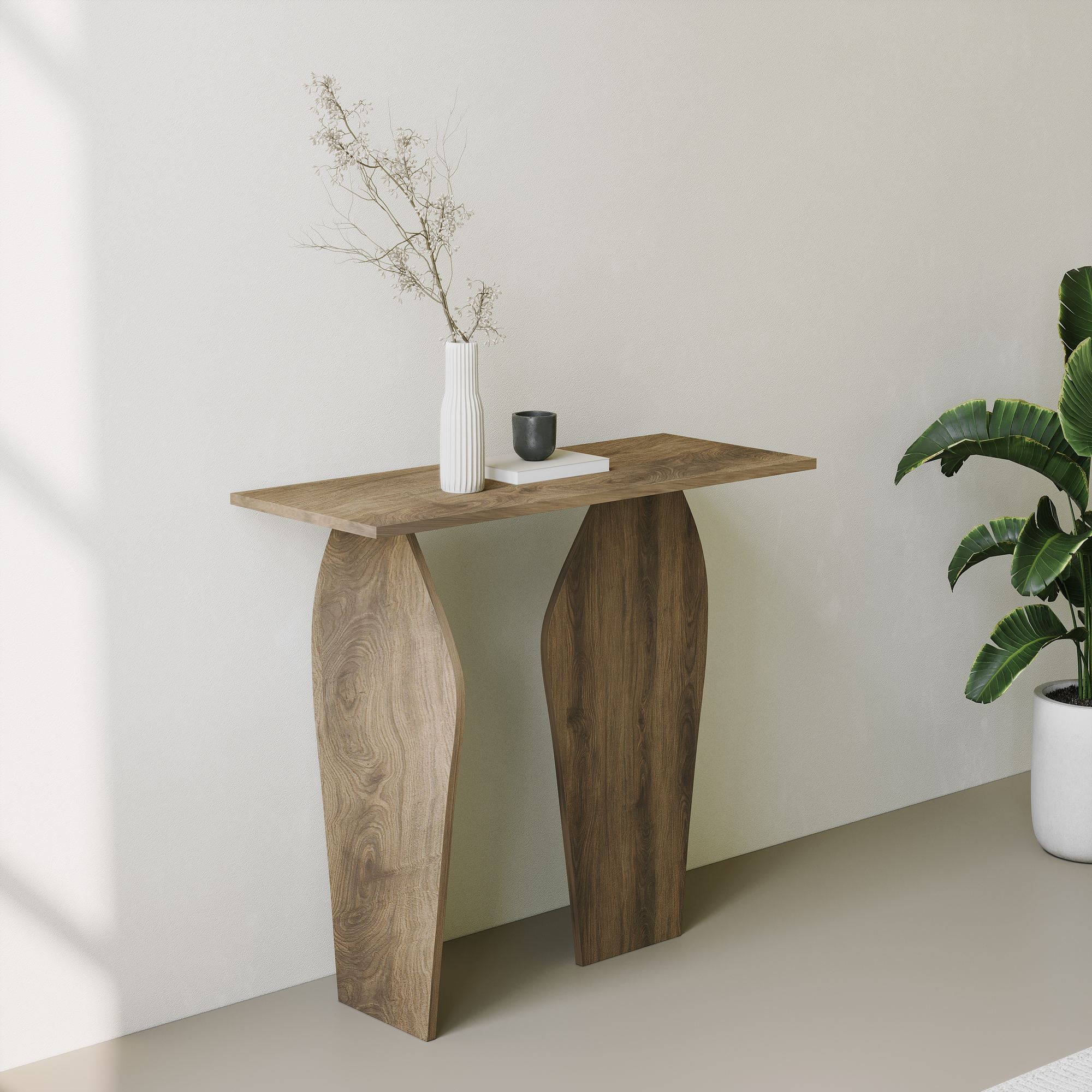 Comodă Hanah Home, PAL melaminat, 100 x 40 x 90 cm, nuc, 552NOS1918 — imaginea 4