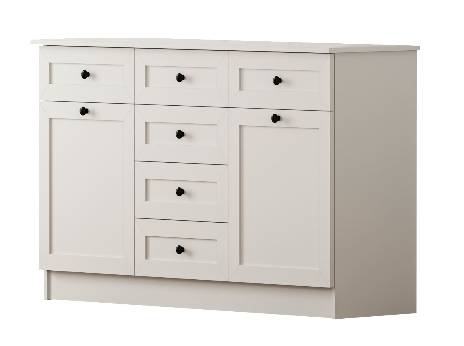 Comodă Hanah Home, PAL melaminat, 130 x 43 x 85 cm, alb mat, 167RAB1511 — imaginea 2