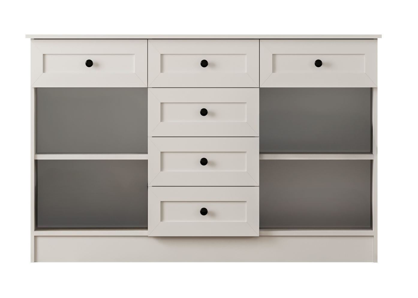 Comodă Hanah Home, PAL melaminat, 130 x 43 x 85 cm, alb mat, 167RAB1511 — imaginea 5