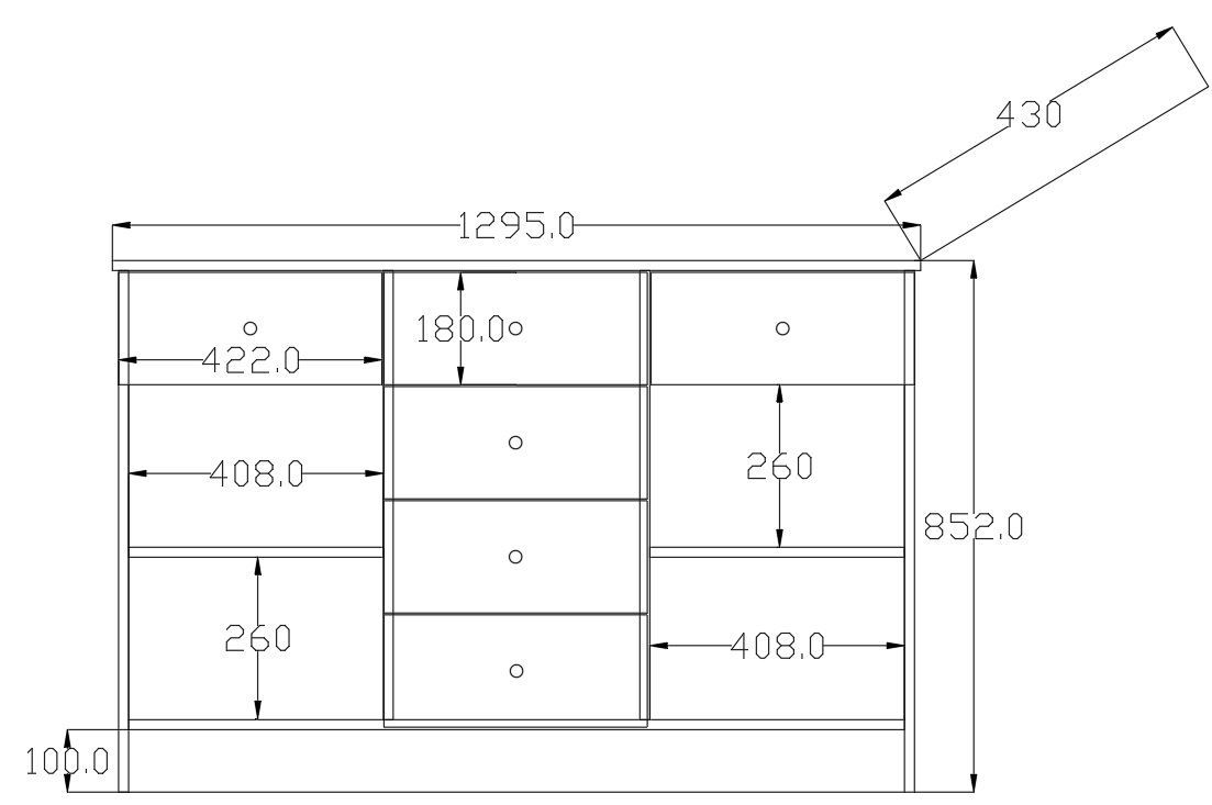 Comodă Hanah Home, PAL melaminat, 130 x 43 x 85 cm, alb mat, 167RAB1511 — imaginea 7