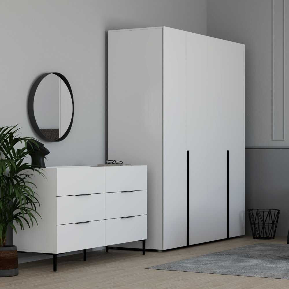 Comodă Hanah Home, PAL melaminat, 140 x 44 x 81 cm, alb, 479ADR1513 — imaginea 4