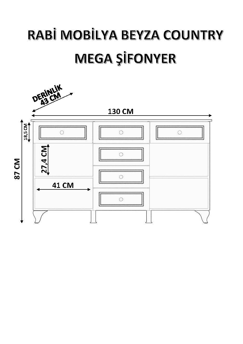 Comodă Hanah Home, PAL melaminat, 130 x 43 x 87 cm, alb mat, 167RAB1501 — imaginea 2