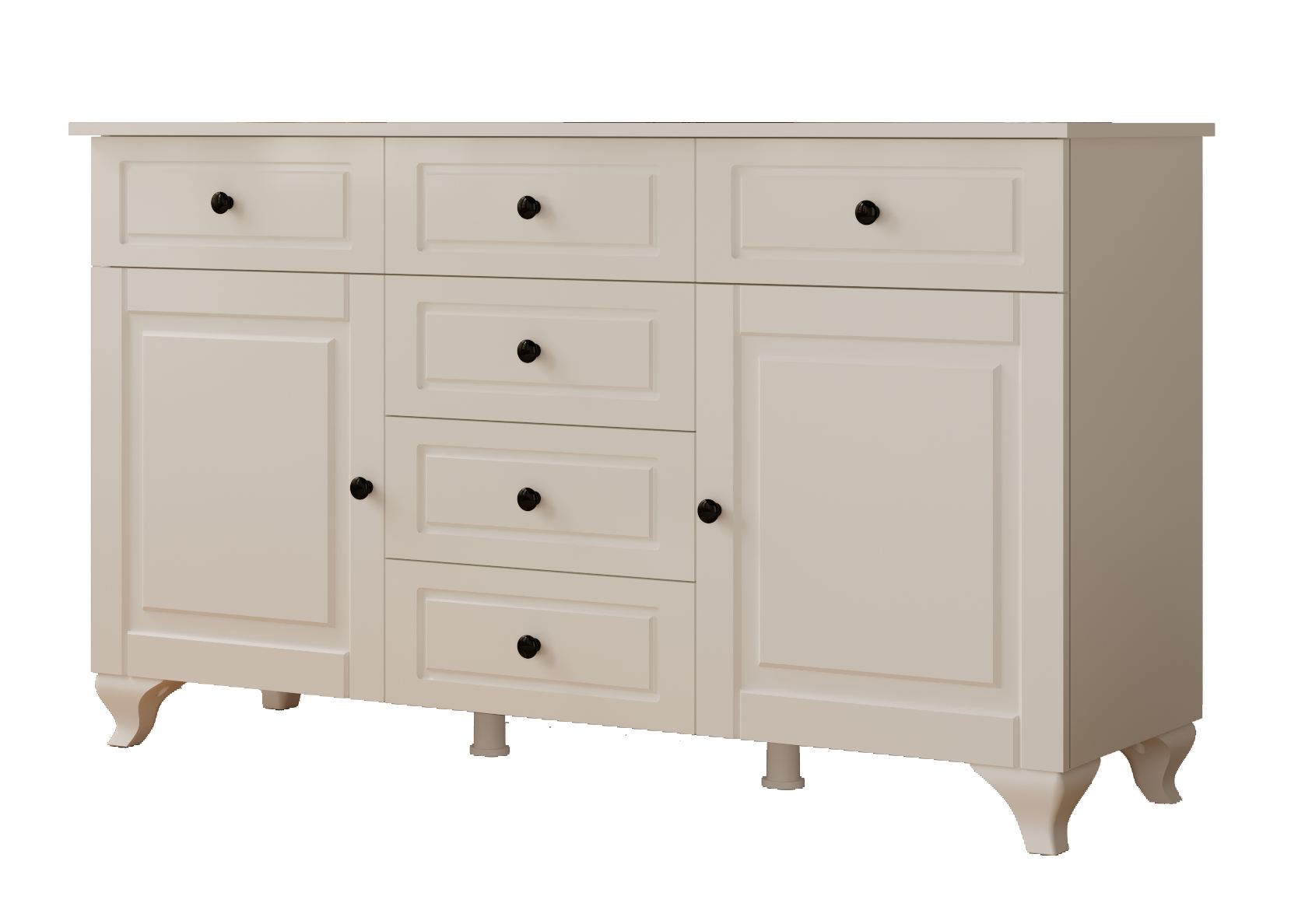 Comodă Hanah Home, PAL melaminat, 130 x 43 x 87 cm, alb mat, 167RAB1501 — imaginea 7