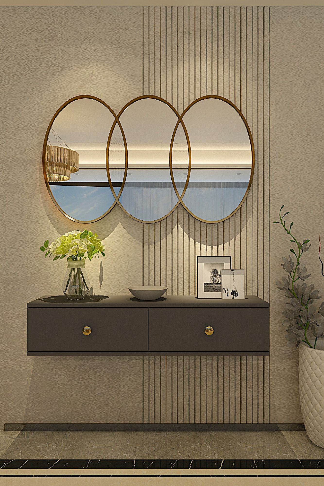 Comodă Hanah Home, PAL melaminat, 120 x 29.6 x 25.6 cm, antracit, 555CHM1501 — imaginea 5