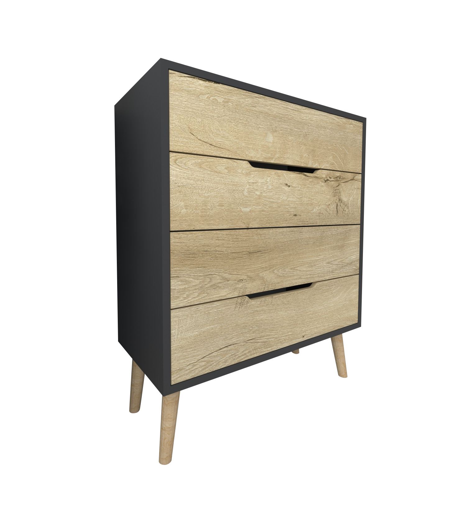 Comodă Hanah Home, PAL melaminat, 78 x 45 x 95 cm, antracit/sapphire stejar, 469ORN2102 — imaginea 5