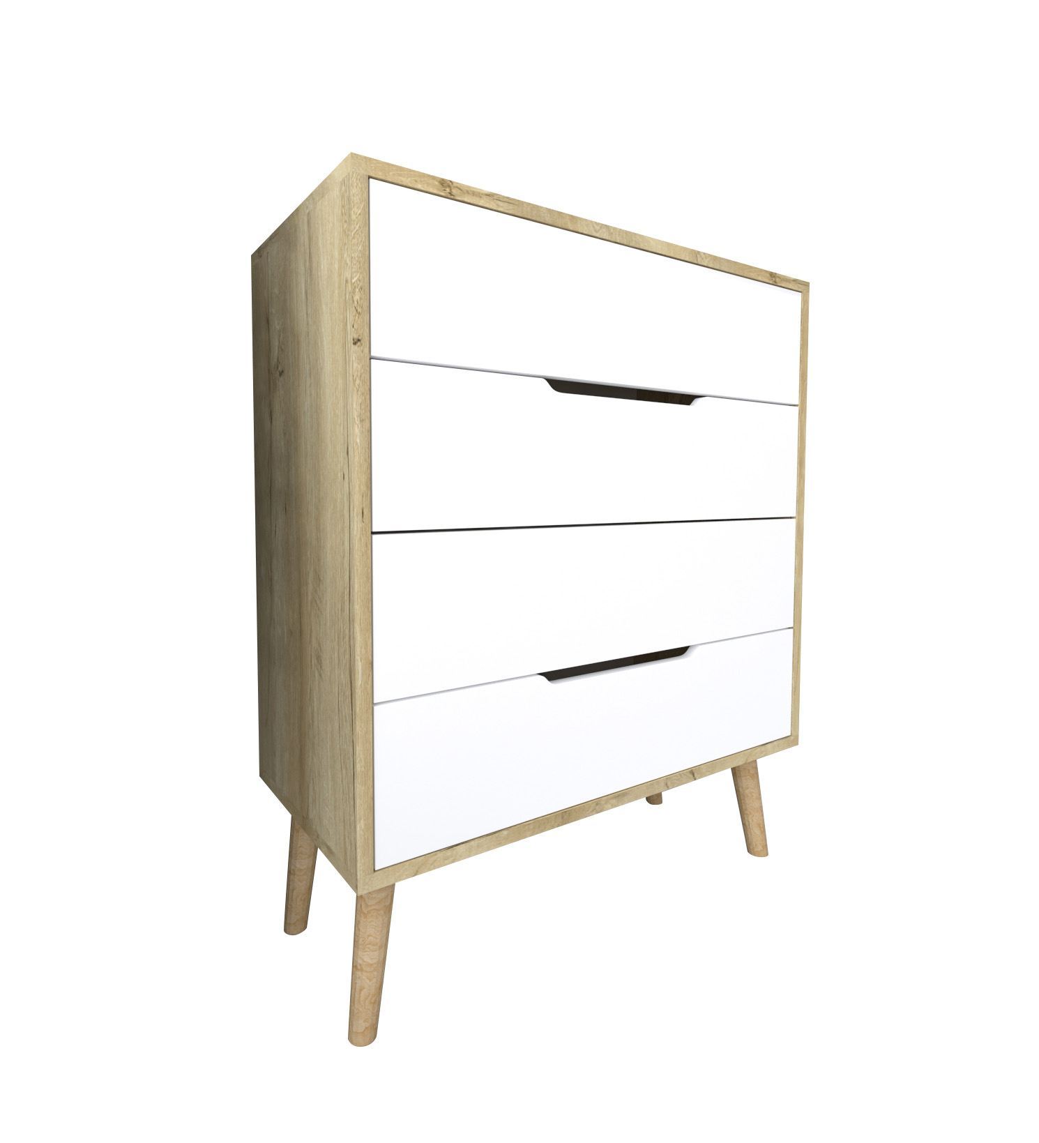 Comodă Hanah Home, PAL melaminat, 78 x 45 x 95 cm, sapphire stejar/alb, 469ORN2103 — imaginea 6