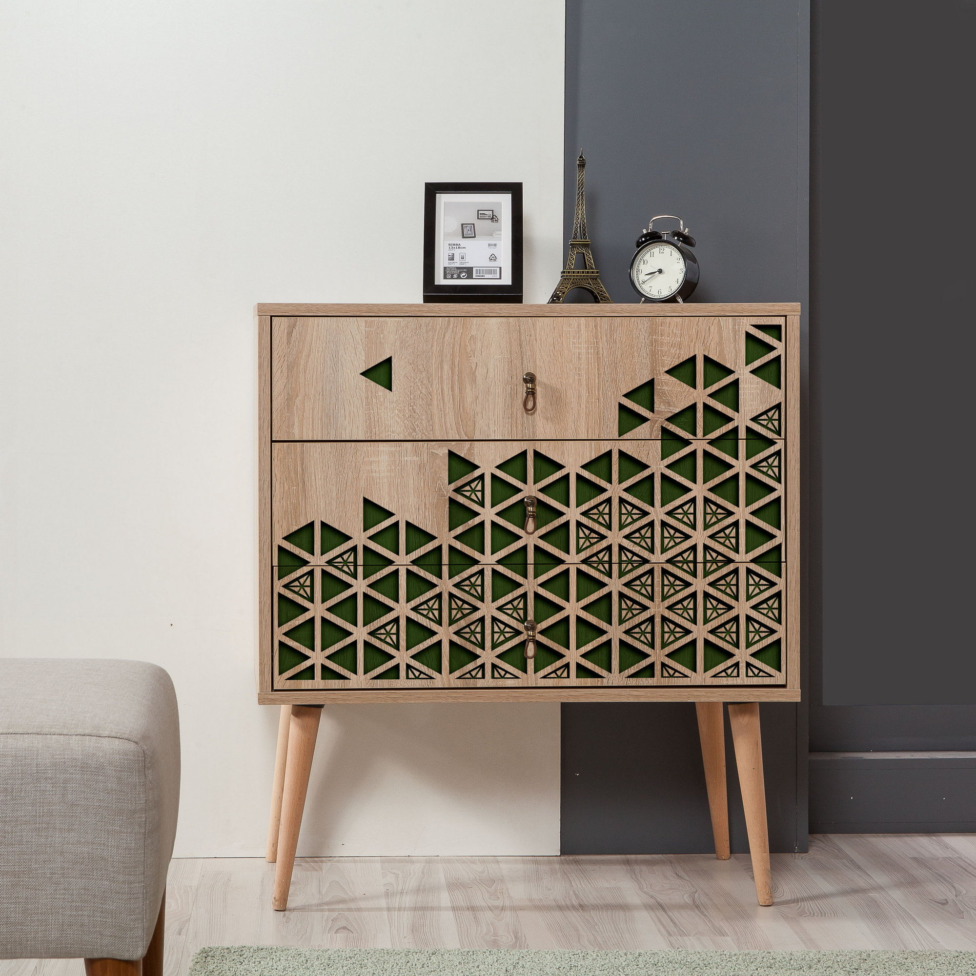 Comodă Hanah Home, PAL melaminat, 80 x 40 x 90 cm, stejar sonoma, 869VEL3429 — imaginea 4