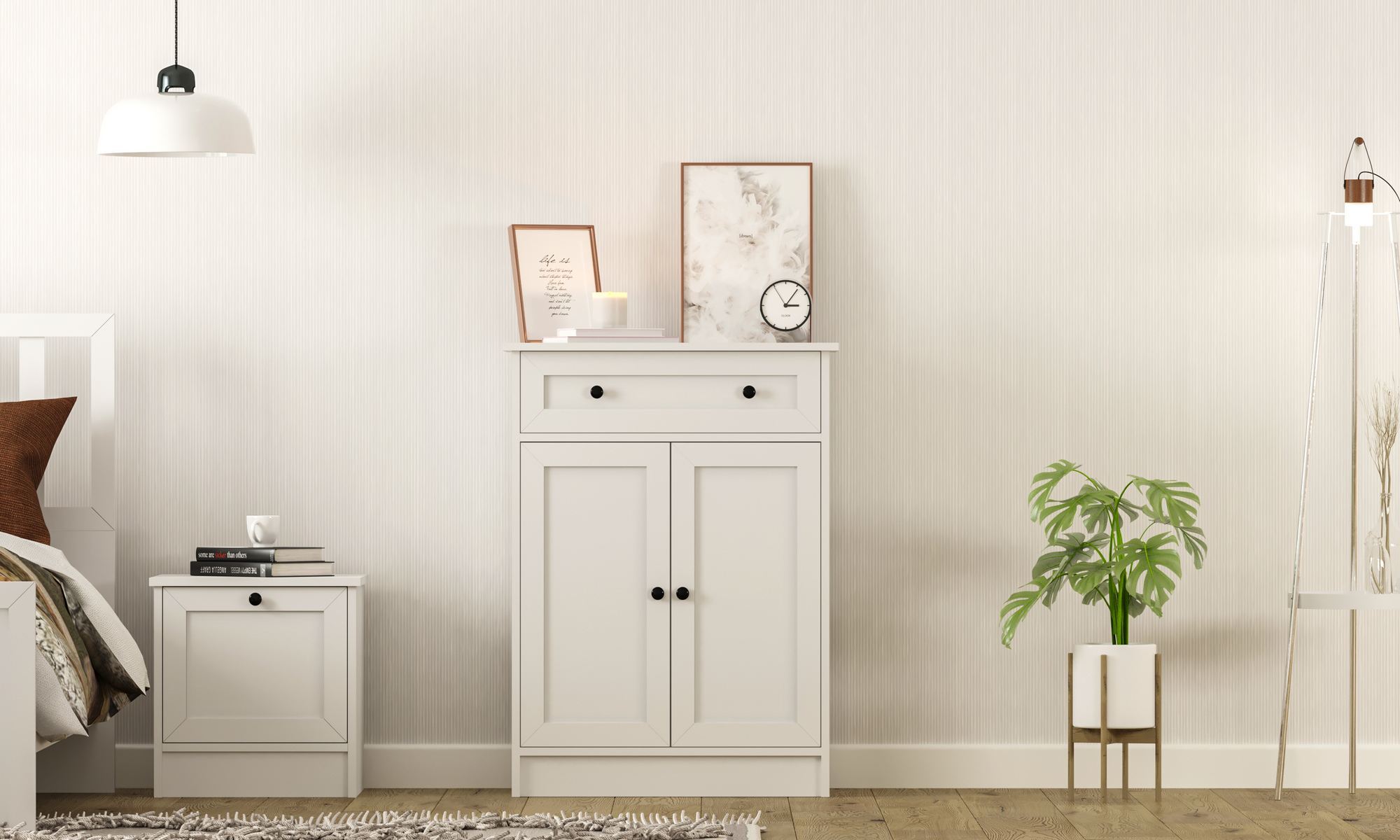 Comodă Hanah Home, PAL melaminat, 70 x 40 x 100 cm, alb mat, 167RAB1513 — imaginea 4