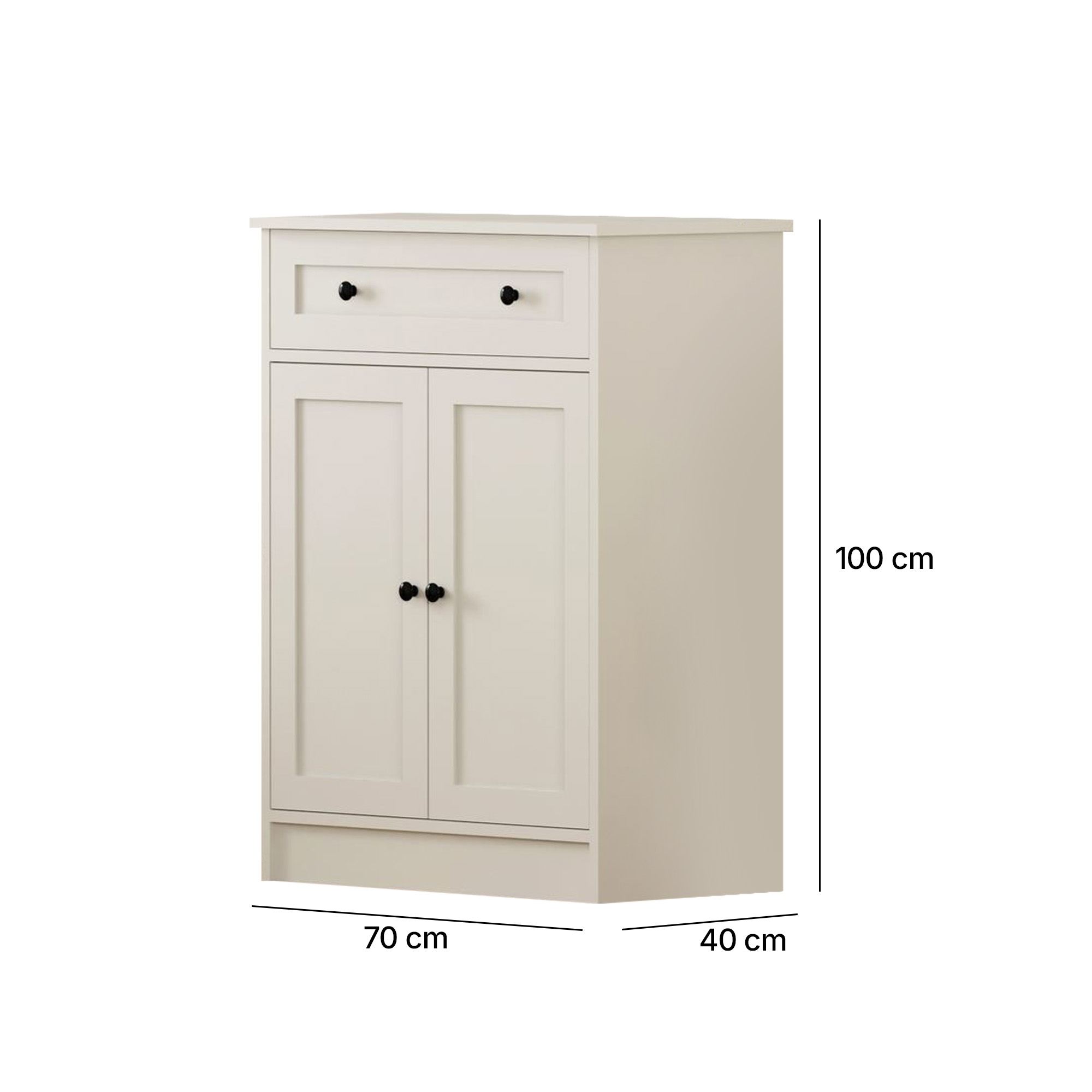 Comodă Hanah Home, PAL melaminat, 70 x 40 x 100 cm, alb mat, 167RAB1513 — imaginea 5