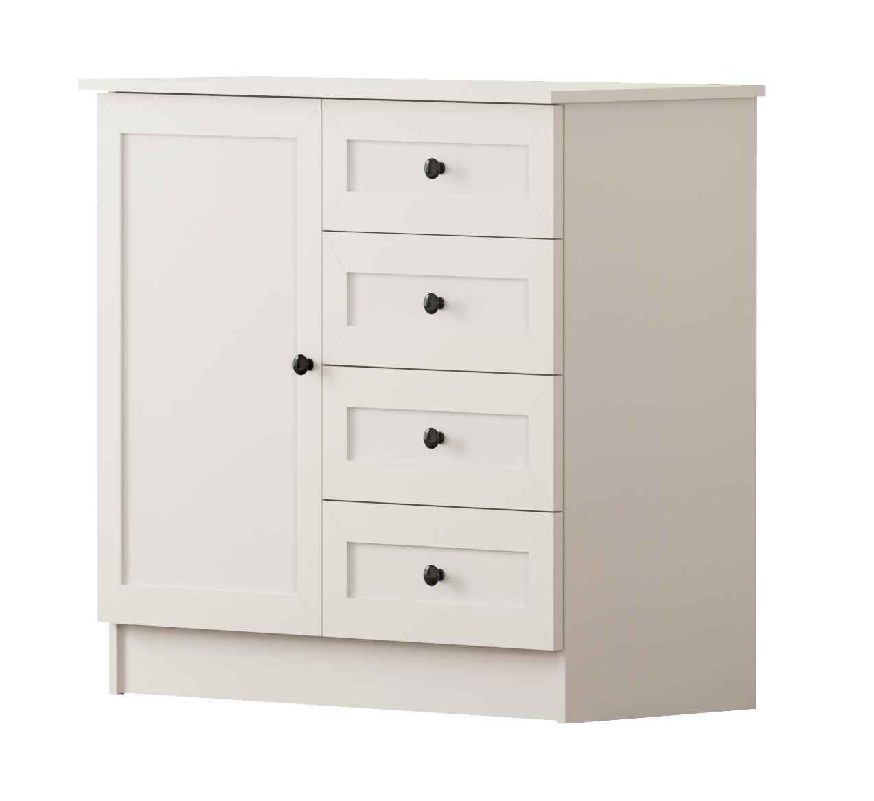 Comodă Hanah Home, PAL melaminat, 87 x 43 x 85 cm, alb mat, 167RAB1512 — imaginea 2