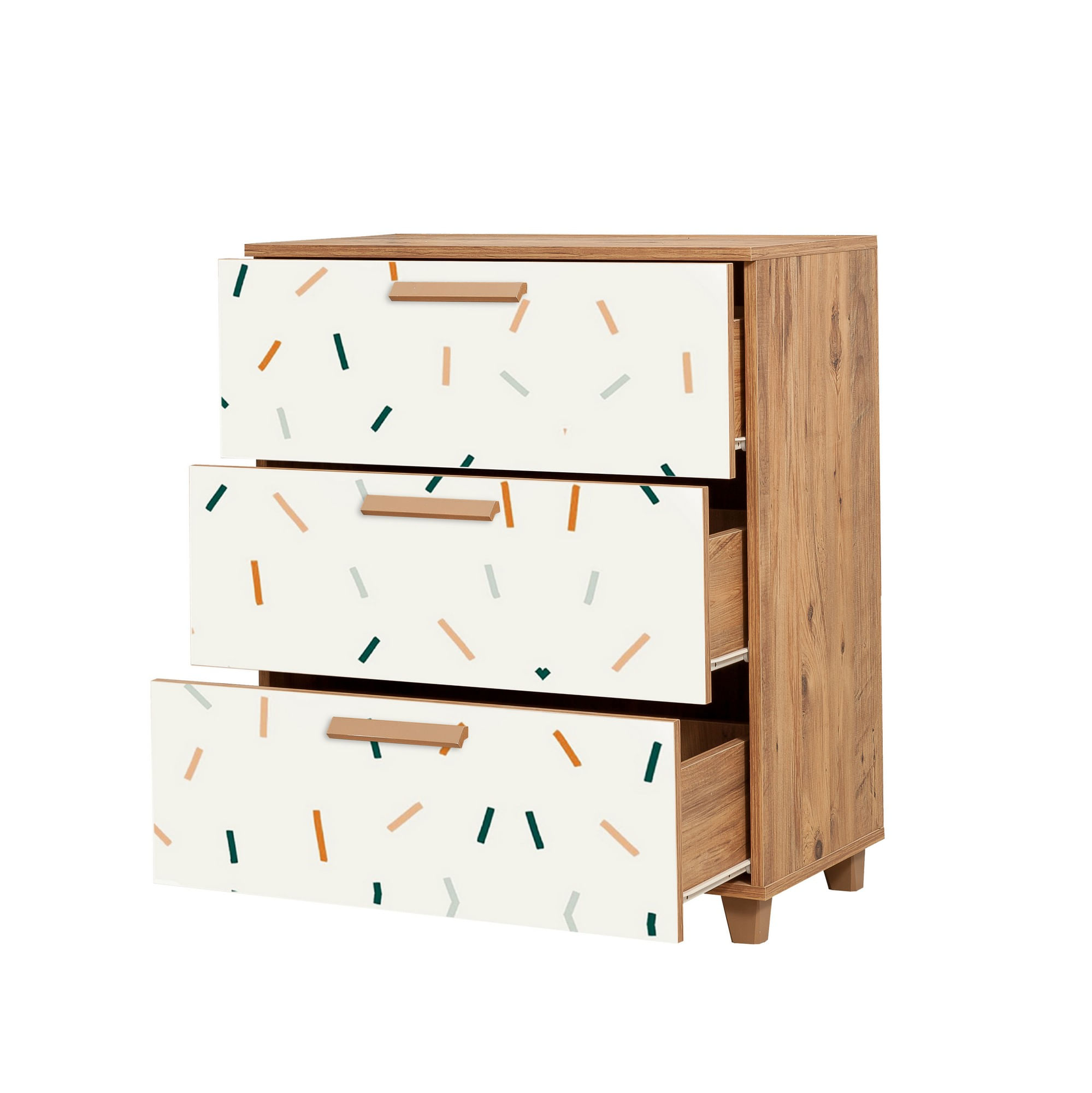Comodă Hanah Home, PAL melaminat, 80 x 43 x 95 cm, atlantic pine/alb, 869VEL3483 — imaginea 2