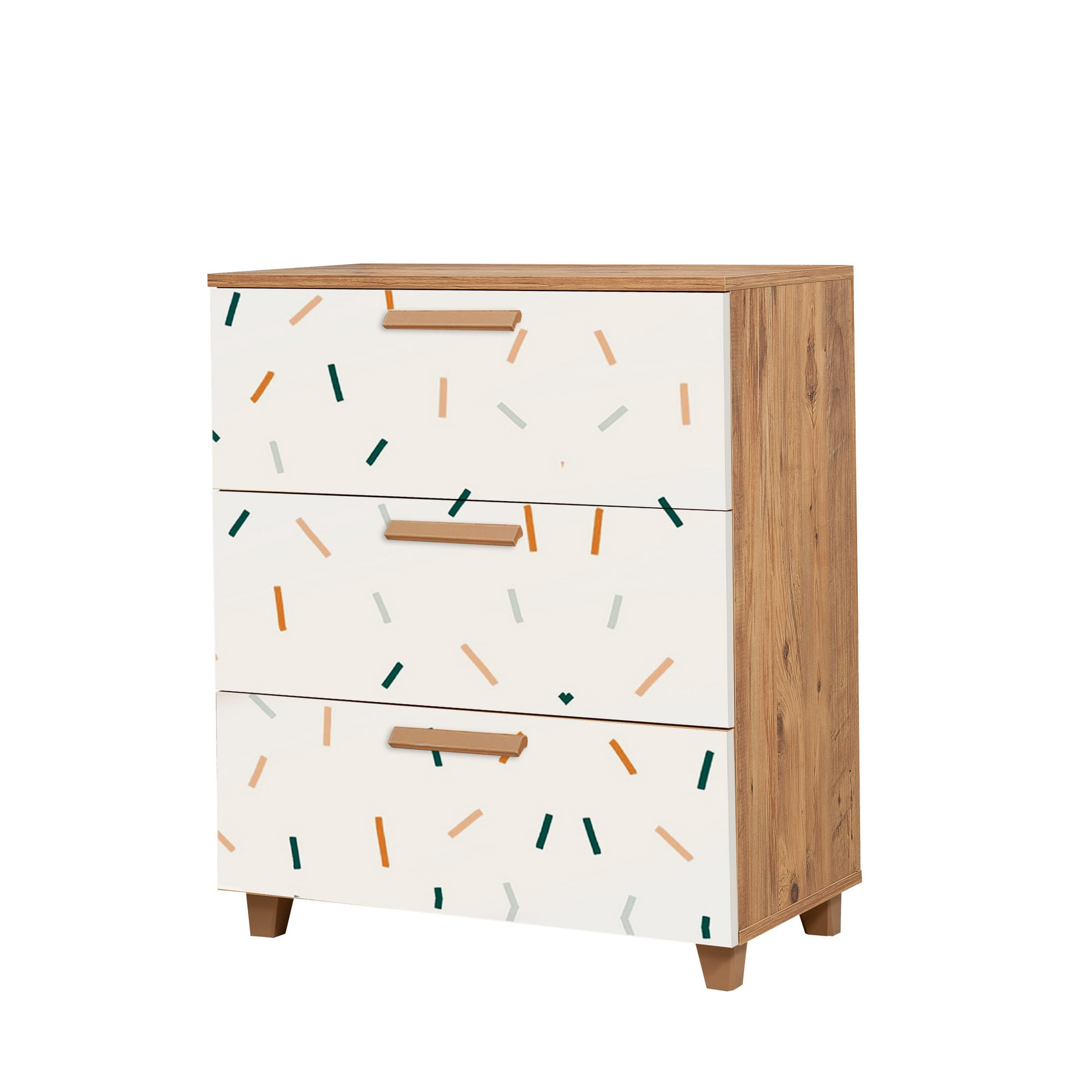Comodă Hanah Home, PAL melaminat, 80 x 43 x 95 cm, atlantic pine/alb, 869VEL3483 — imaginea 4