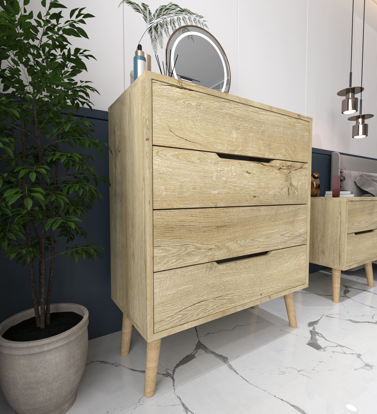 Comodă Hanah Home, PAL melaminat, 78 x 45 x 95 cm, sapphire stejar, 469ORN2104 — imaginea 3