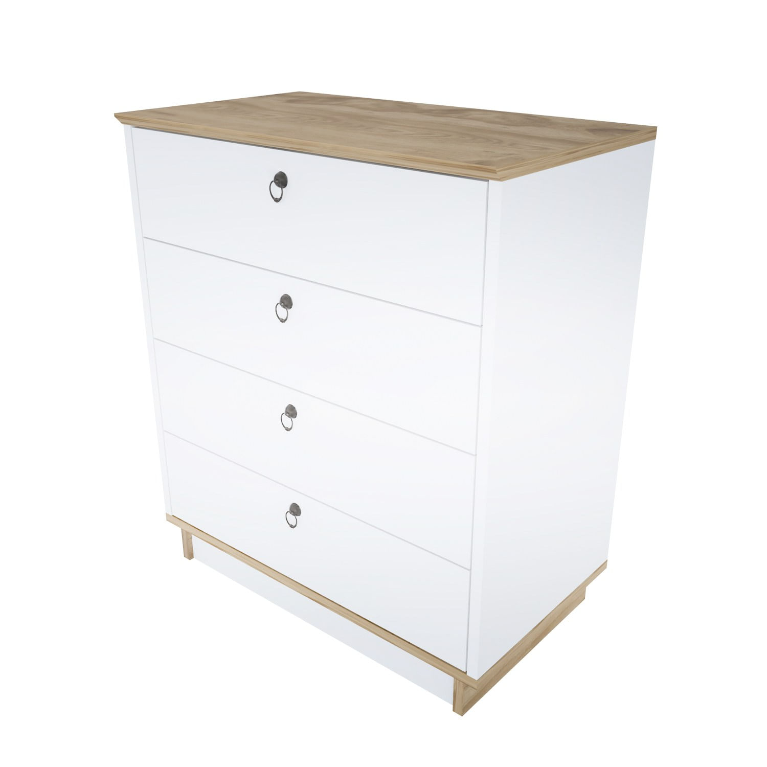 Comodă Hanah Home, PAL melaminat, 72 x 42 x 83.1 cm, alb/stejar, 875ZNA4564 — imaginea 3