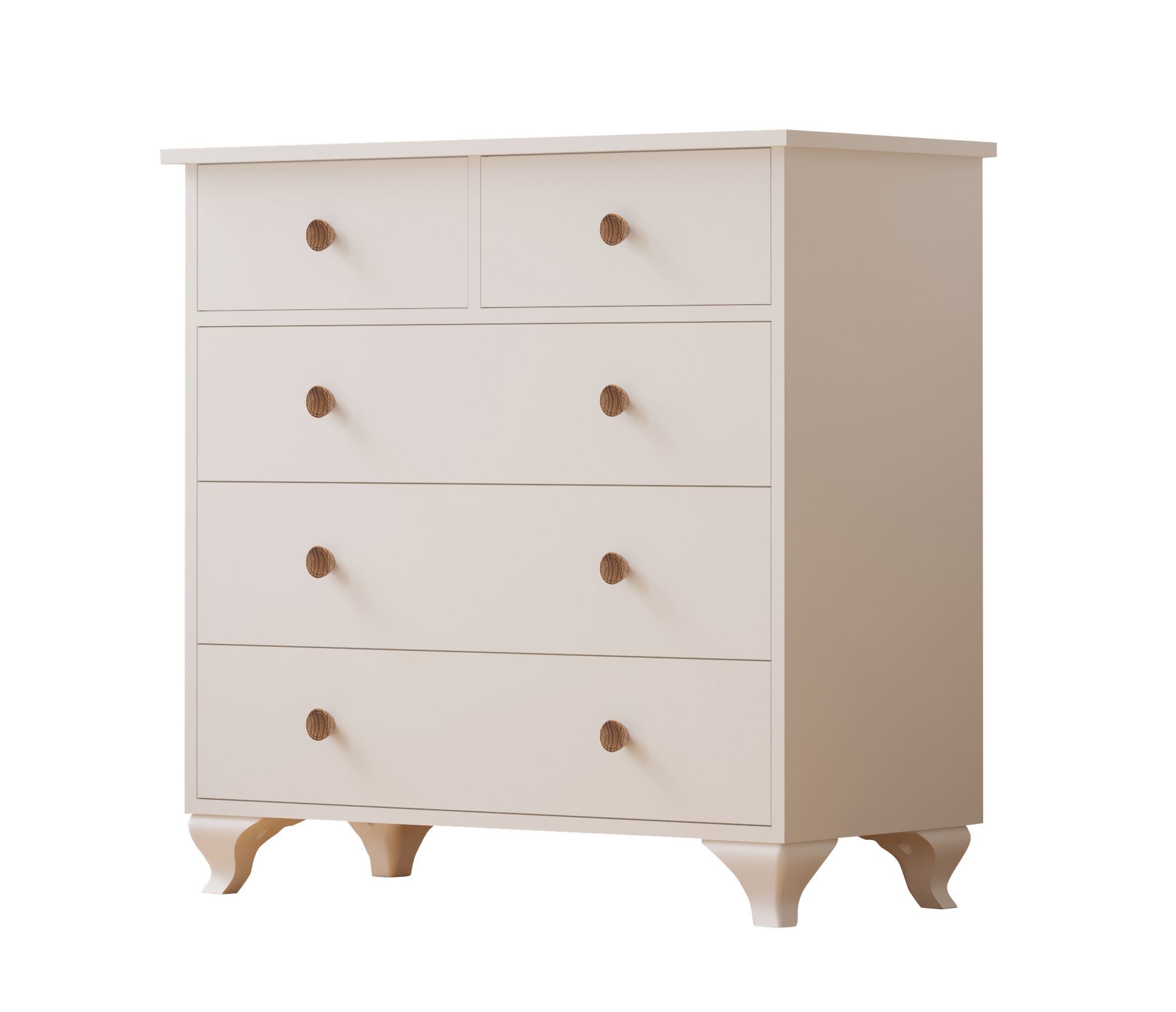 Comodă Hanah Home, PAL melaminat, 90 x 40 x 86 cm, alb mat, 167RAB1504 — imaginea 3