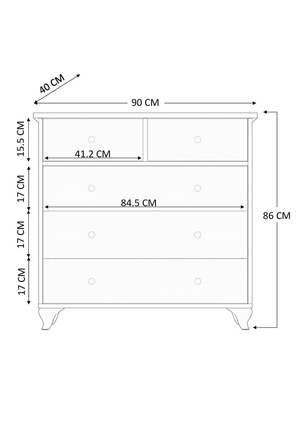 Comodă Hanah Home, PAL melaminat, 90 x 40 x 86 cm, alb mat, 167RAB1504 — imaginea 4